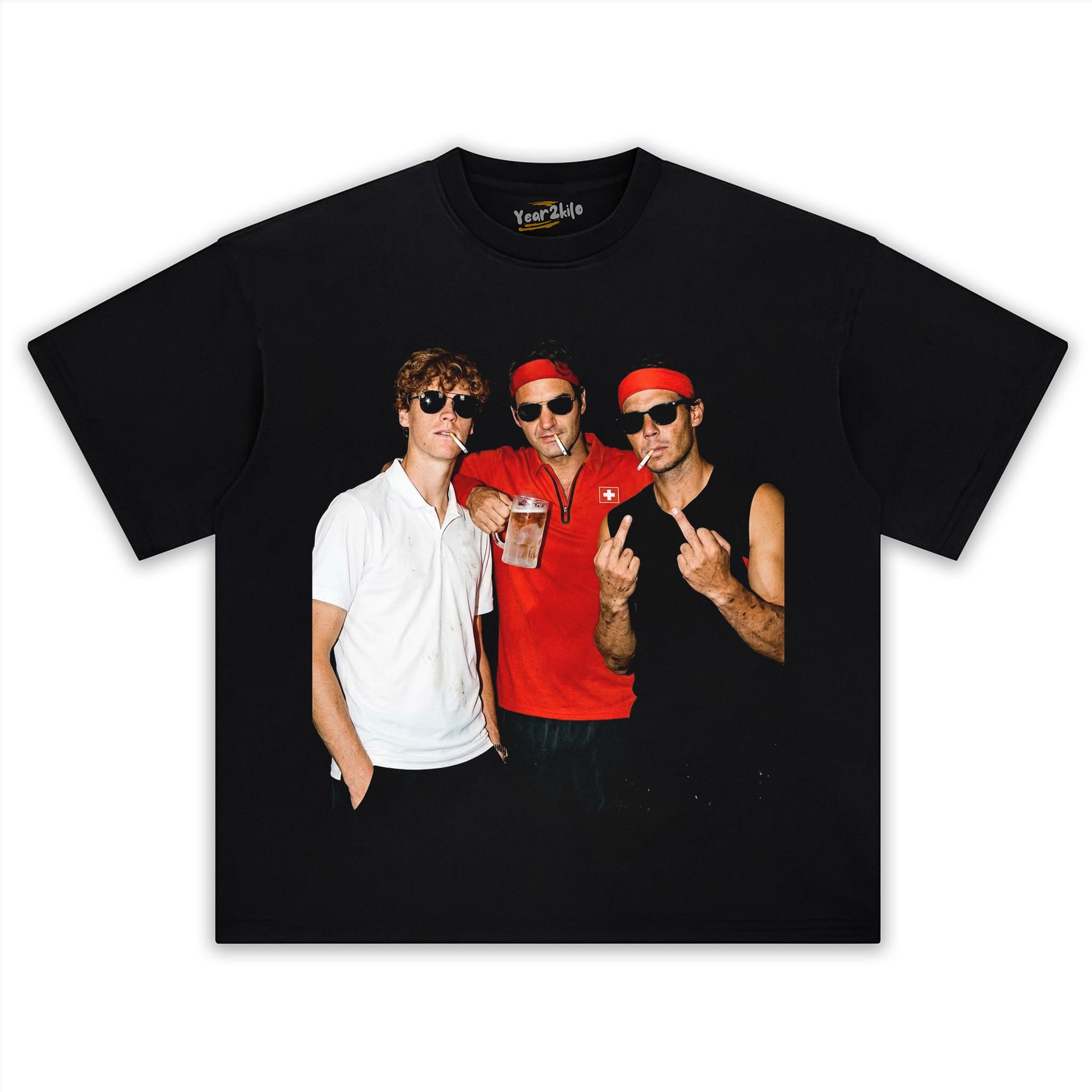 JANNIK SINNER & ROGER FEDERER & RAFAEL NADAL TENNIS LEGEND GRAPHIC V1 TANK TOP & TEE & LONG SLEEVE & LAYERED LS & HOODIE