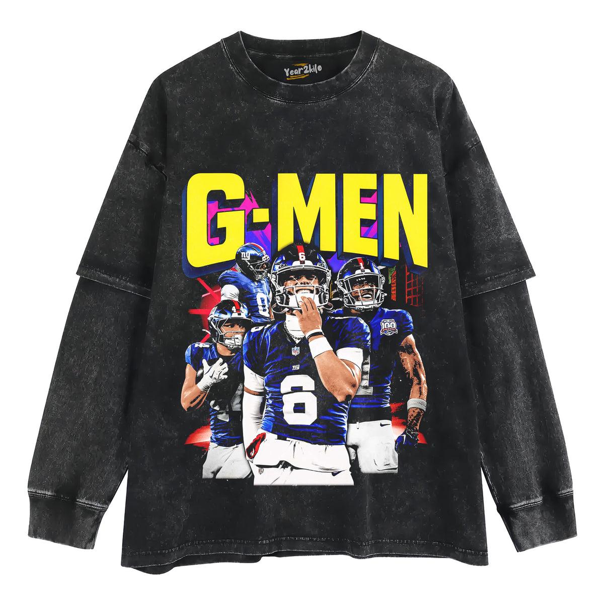 JAXSON DART G-MEN NEW YORK GIANTS 2025 VINTAGE GRAPHIC TEE & LS & HOODIE