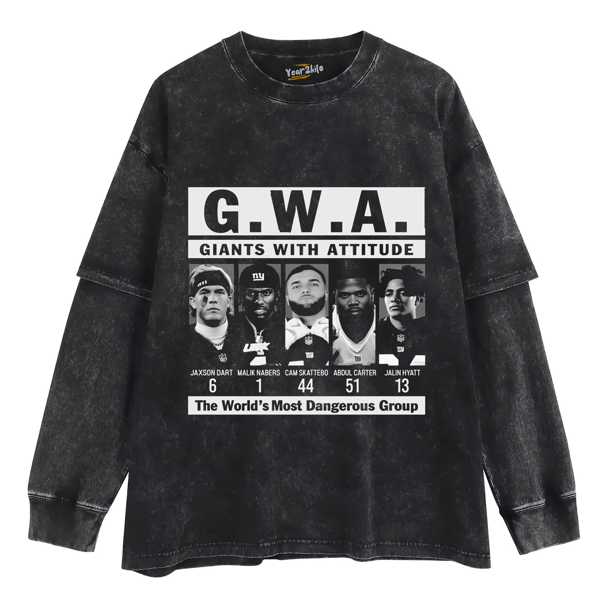 JAXSON DART & MALIK NABERS & CAM SKATTEBO & ABDUL CARTER & JALIN HYATT GWA TEE & LS & HOODIE
