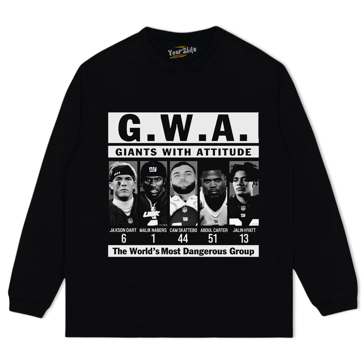 JAXSON DART & MALIK NABERS & CAM SKATTEBO & ABDUL CARTER & JALIN HYATT GWA TEE & LS & HOODIE