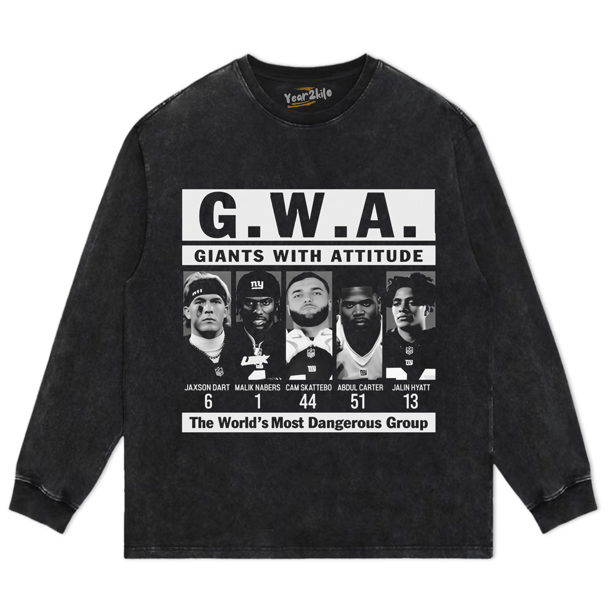 JAXSON DART & MALIK NABERS & CAM SKATTEBO & ABDUL CARTER & JALIN HYATT GWA TEE & LS & HOODIE