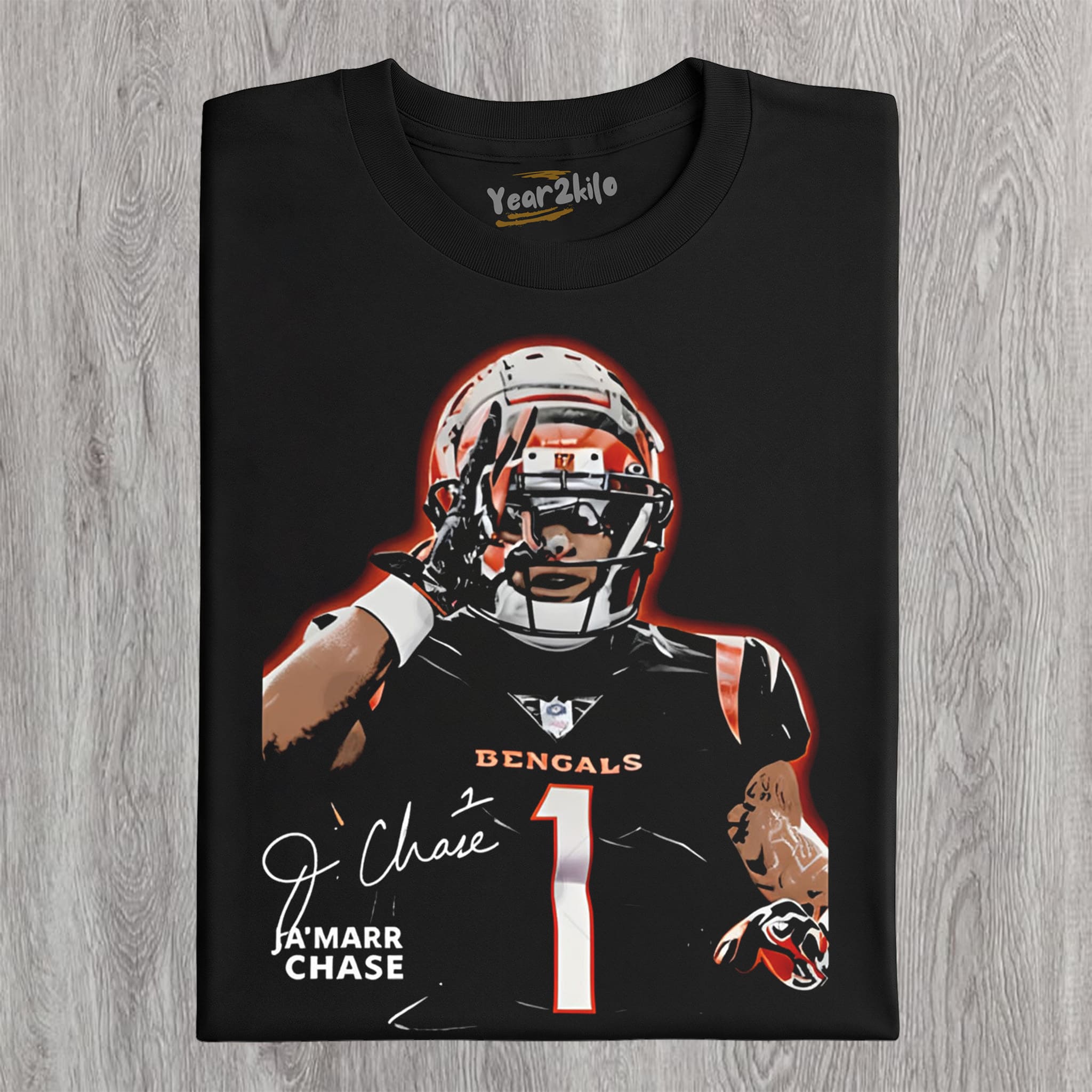JA’MARR CHASE - CINCINNATI FOOTBALL VINTAGE TANK TOP & TEE & LONG SLEEVE & LAYERED LS & HOODIE