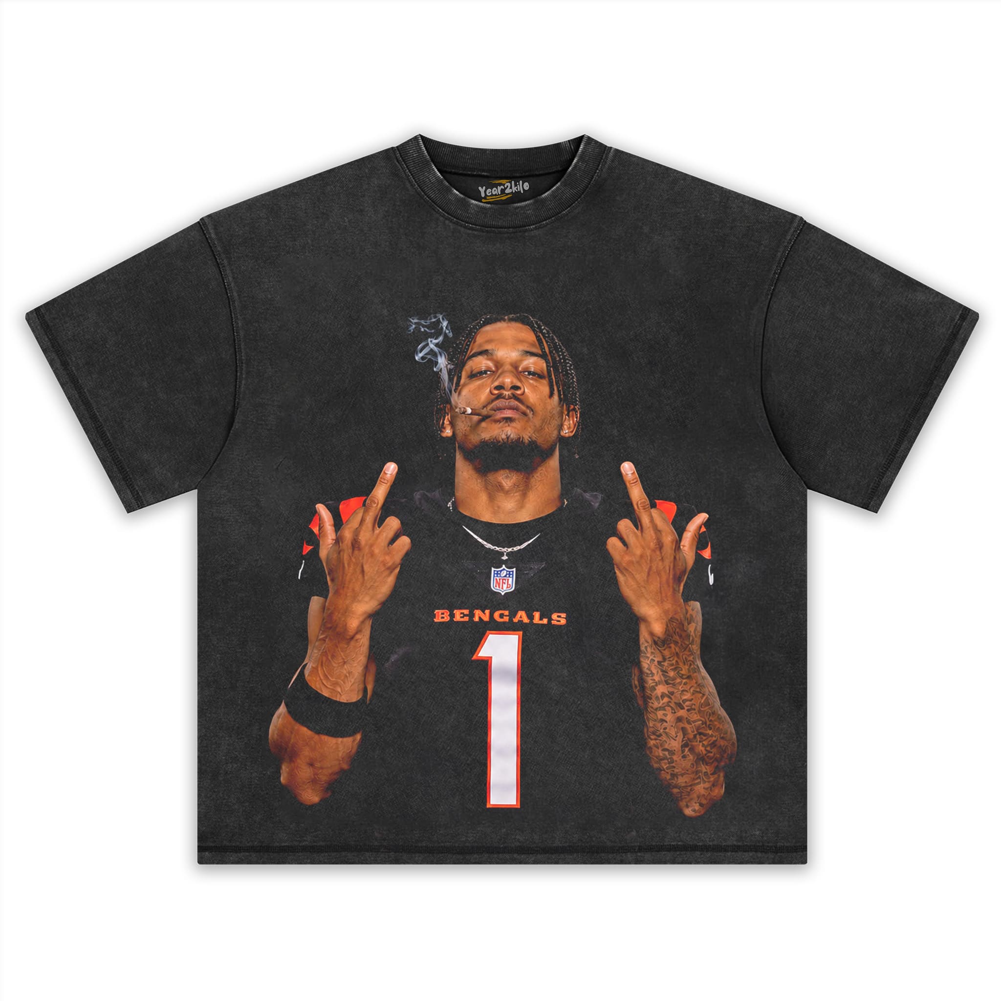 JA’MARR CHASE MIDDLE FINGER TANK TOP & TEE & LONG SLEEVE & LAYERED LS & HOODIE