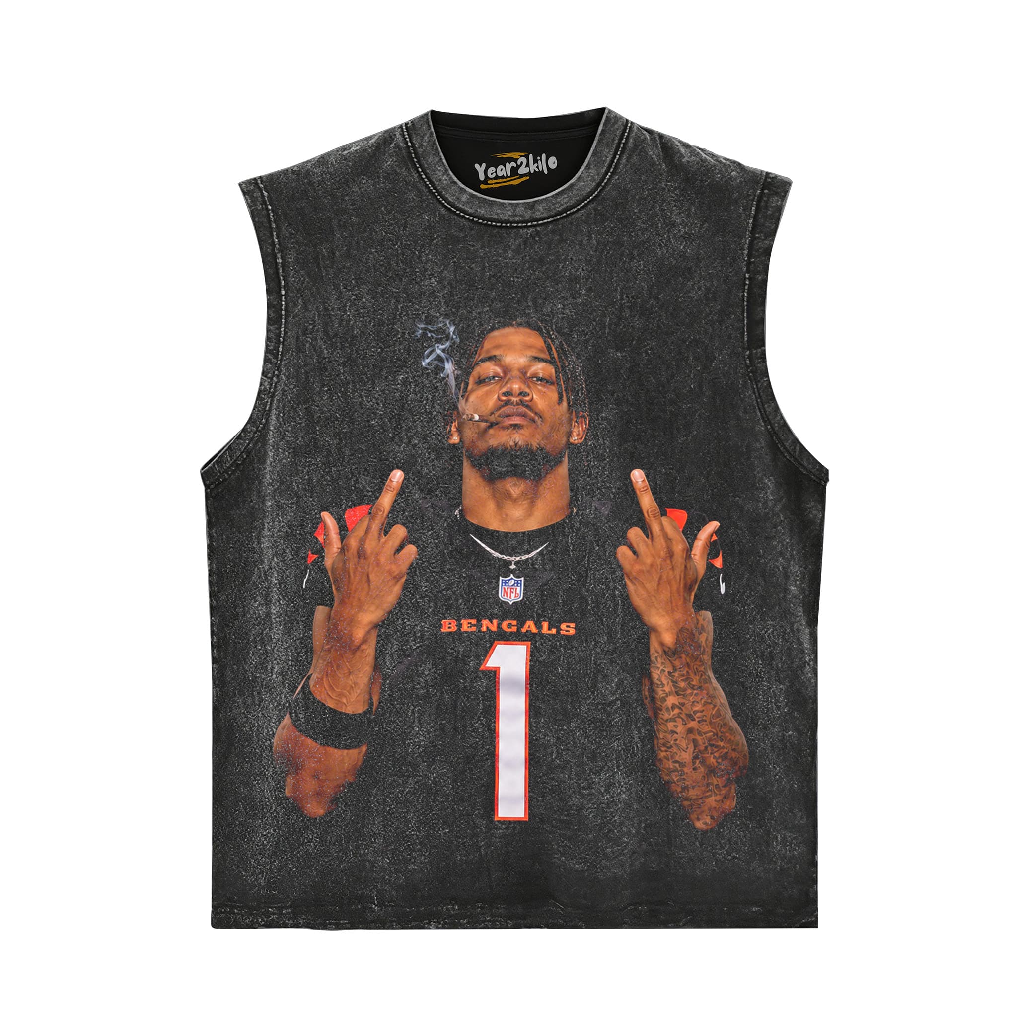 JA’MARR CHASE MIDDLE FINGER TANK TOP & TEE & LONG SLEEVE & LAYERED LS & HOODIE
