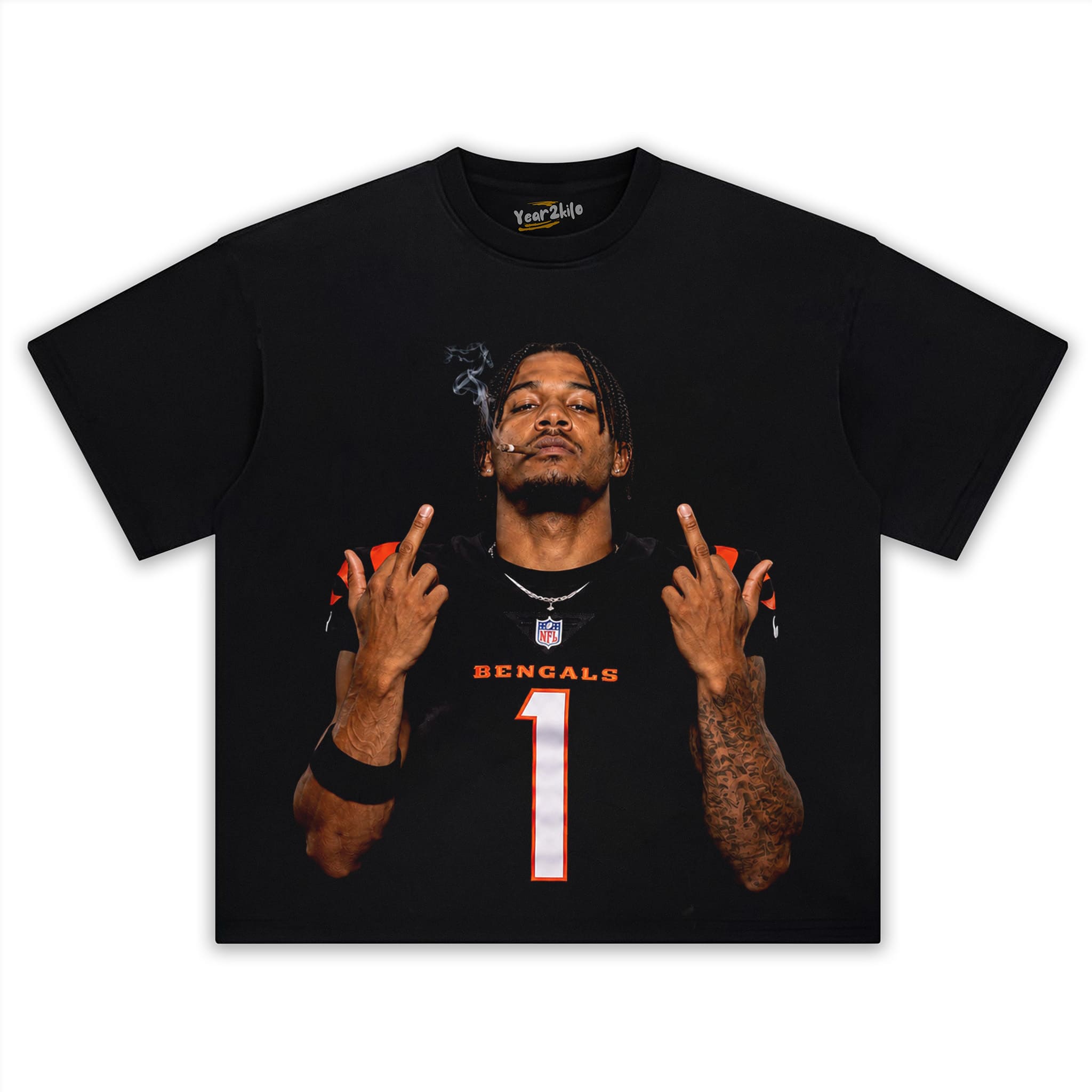 JA’MARR CHASE MIDDLE FINGER TANK TOP & TEE & LONG SLEEVE & LAYERED LS & HOODIE