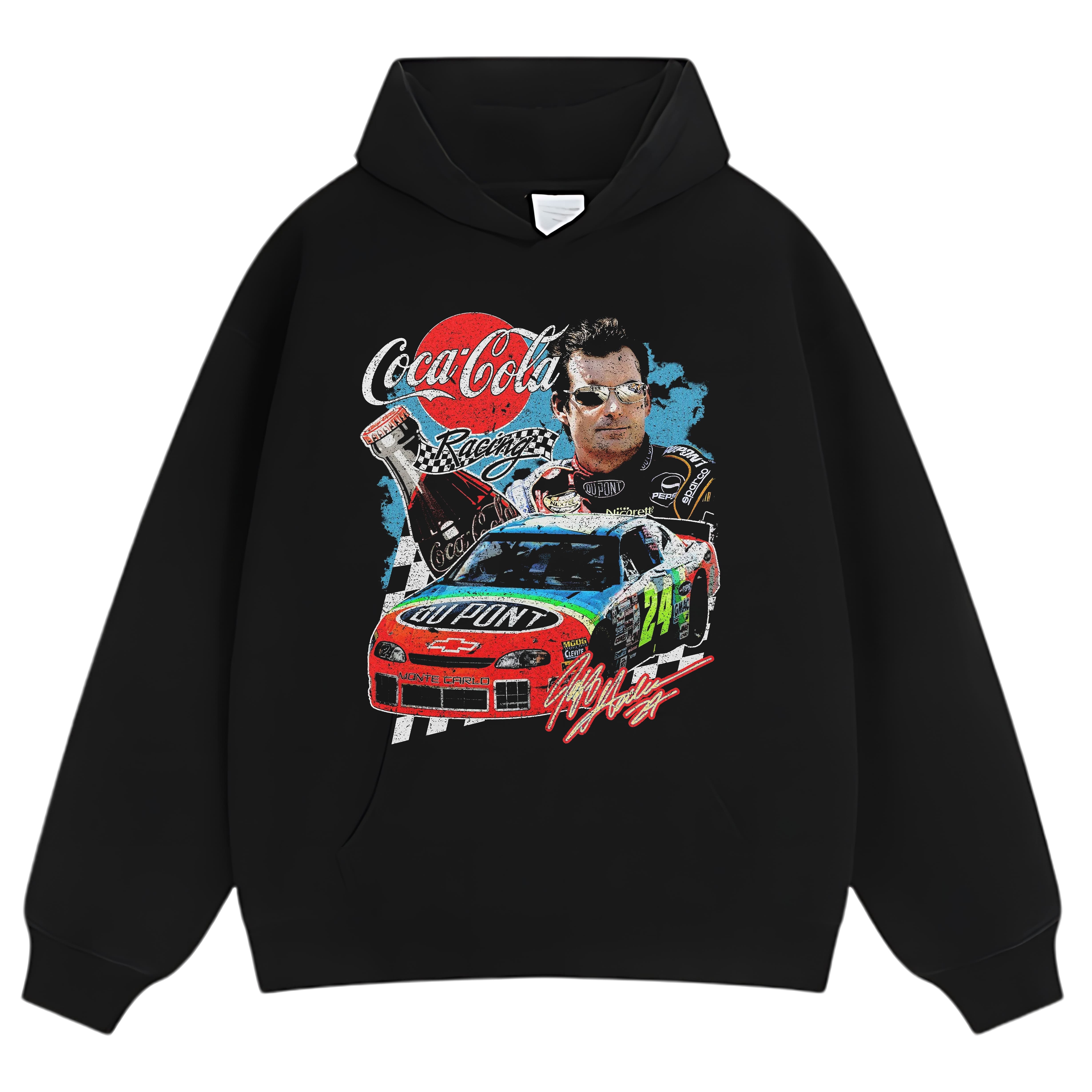 JEFF GORDAN COCA-COLA RACING VINTAGE TANK TOP & TEE & LONG SLEEVE & LAYERED LS & HOODIE - BLACK HOODIES