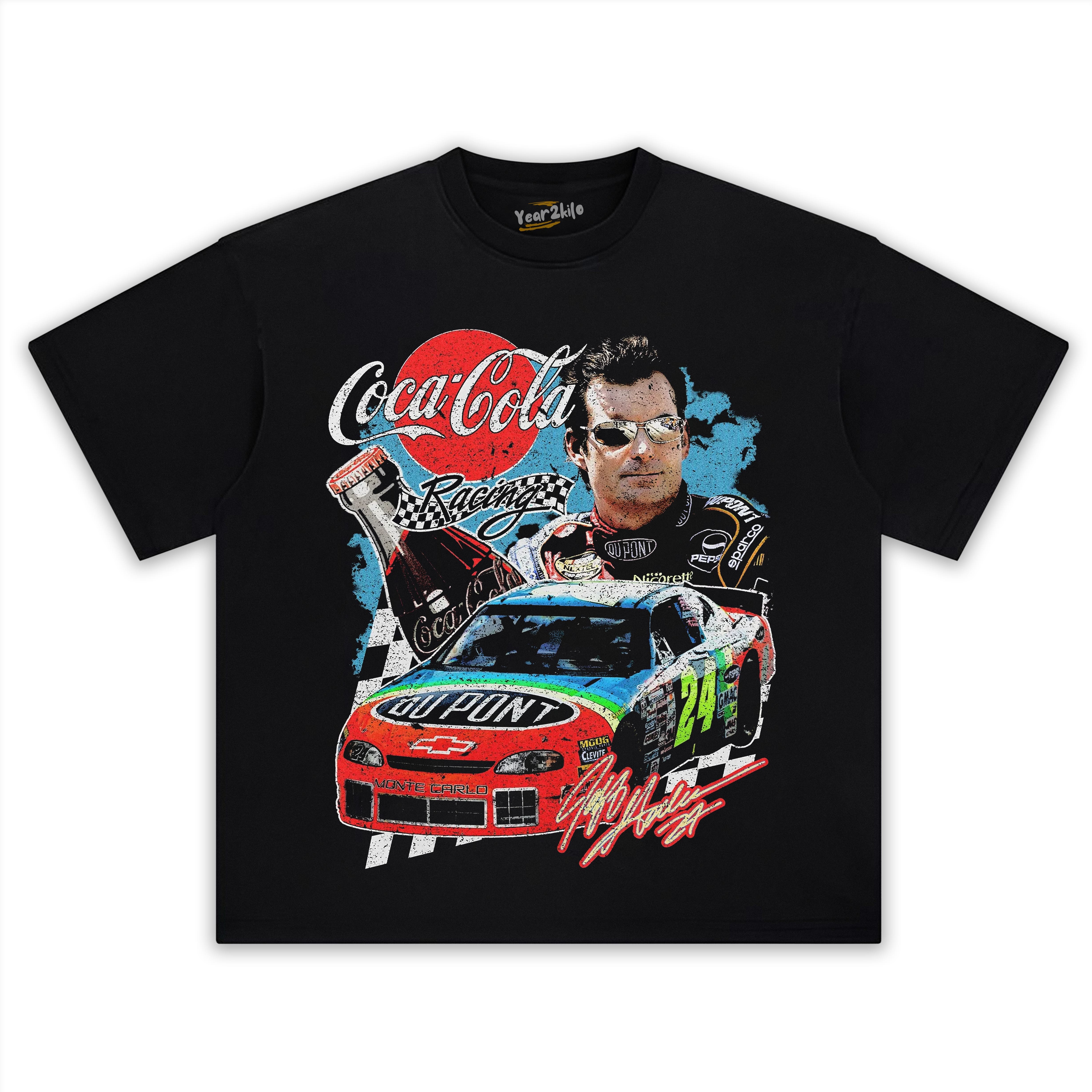JEFF GORDAN COCA-COLA RACING VINTAGE TANK TOP & TEE & LONG SLEEVE & LAYERED LS & HOODIE - BLACK HOODIES
