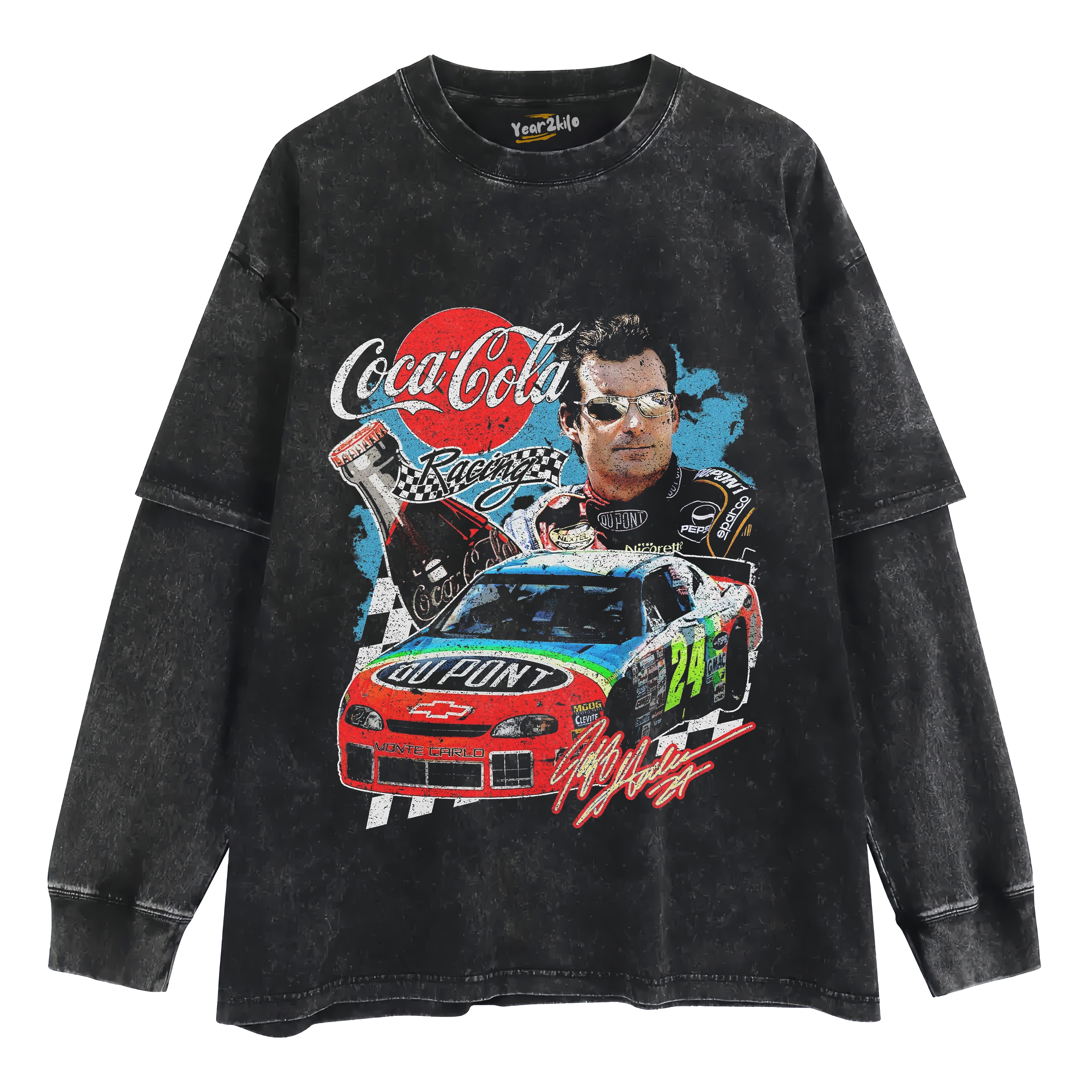 JEFF GORDAN COCA-COLA RACING VINTAGE TANK TOP & TEE & LONG SLEEVE & LAYERED LS & HOODIE - BLACK HOODIES