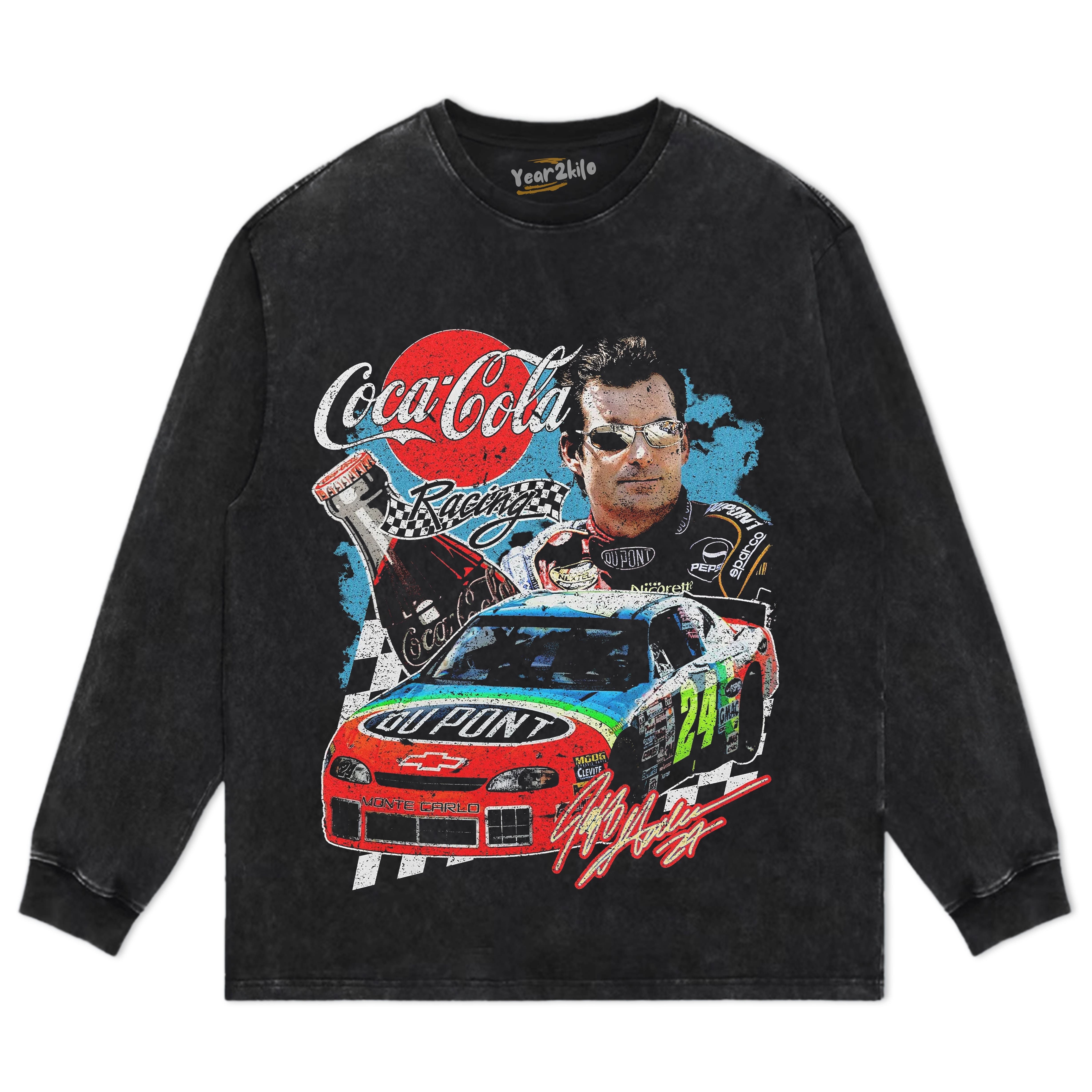 JEFF GORDAN COCA-COLA RACING VINTAGE TANK TOP & TEE & LONG SLEEVE & LAYERED LS & HOODIE - BLACK HOODIES