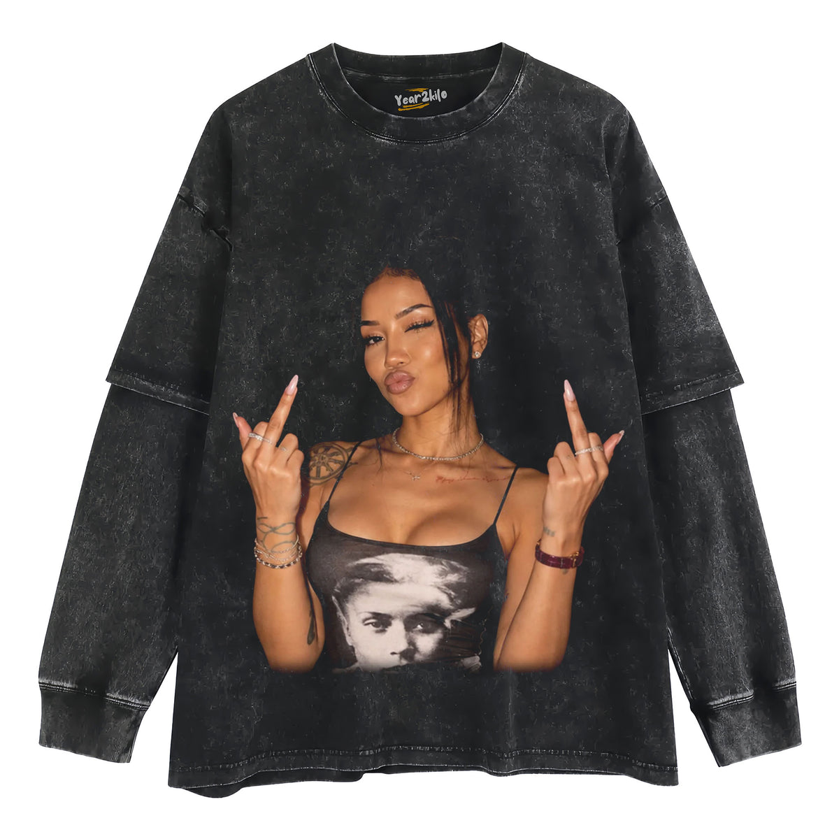 JHENÉ AIKO - MIDDLE FINGER V2 TANK TOP & TEE & LONG SLEEVE & LAYERED LS & HOODIE