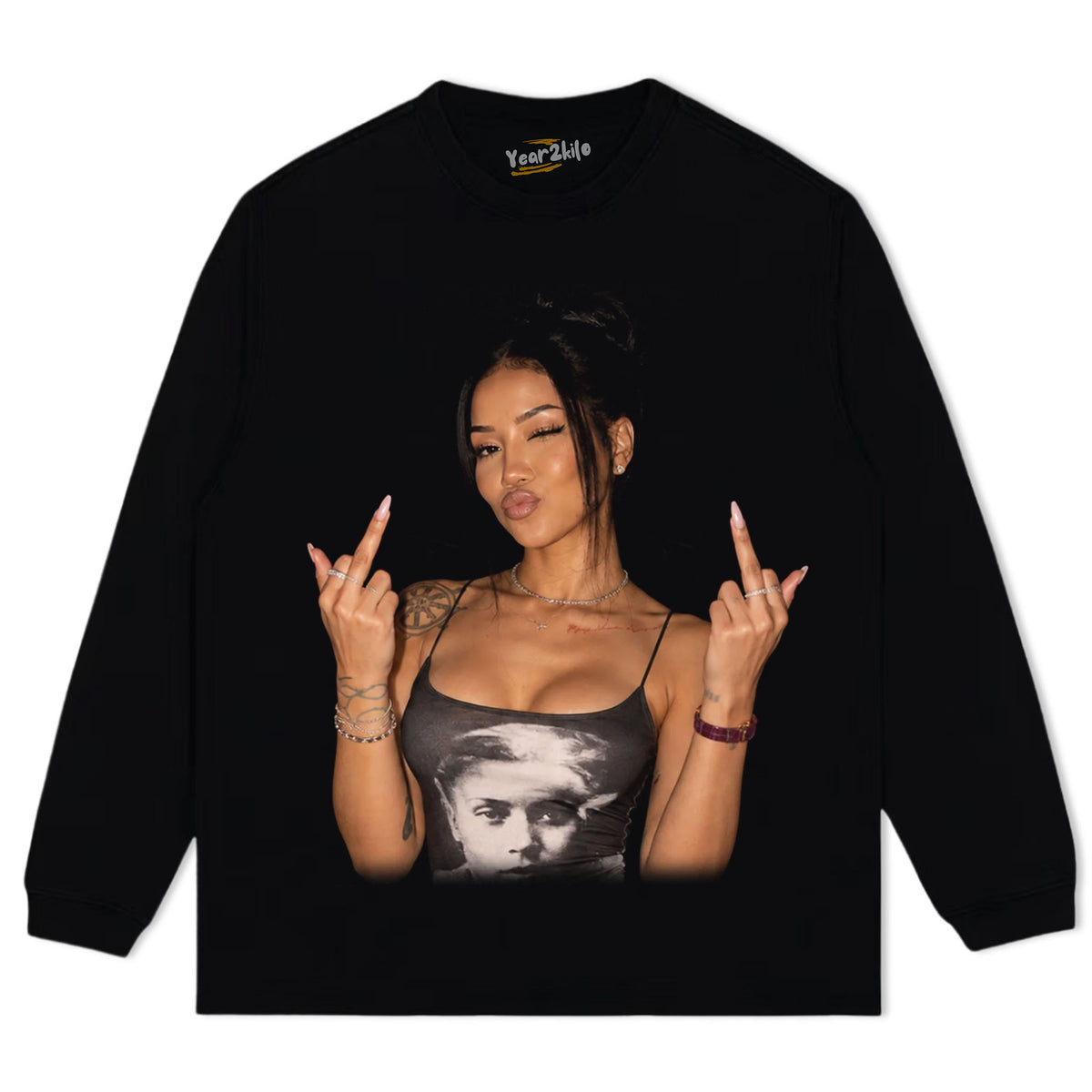 JHENÉ AIKO - MIDDLE FINGER V2 TANK TOP & TEE & LONG SLEEVE & LAYERED LS & HOODIE