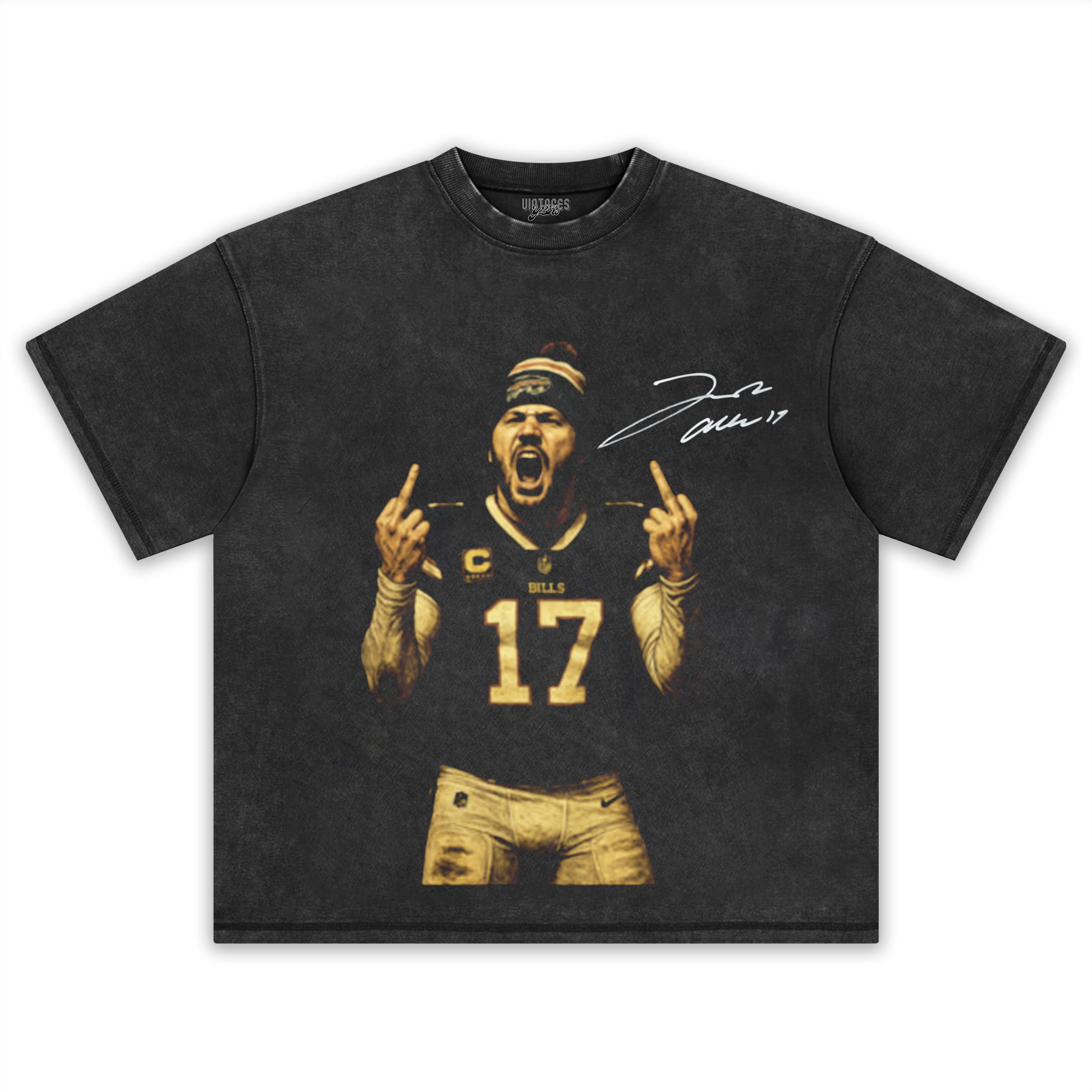 JOSH ALLEN FLIPPING BOTH MIDDLE FINGERS TEE & LS & HOODIE