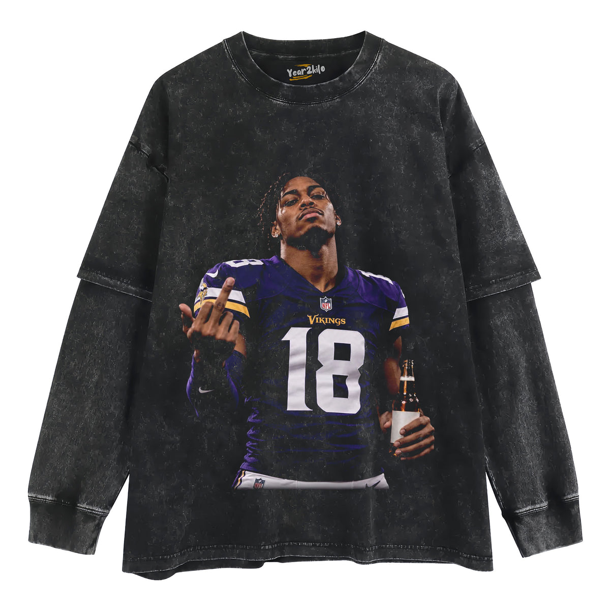 JUSTIN JEFFERSON - MIDDLE FINGER TANK TOP & TEE & LONG SLEEVE & LAYERED LS & HOODIE