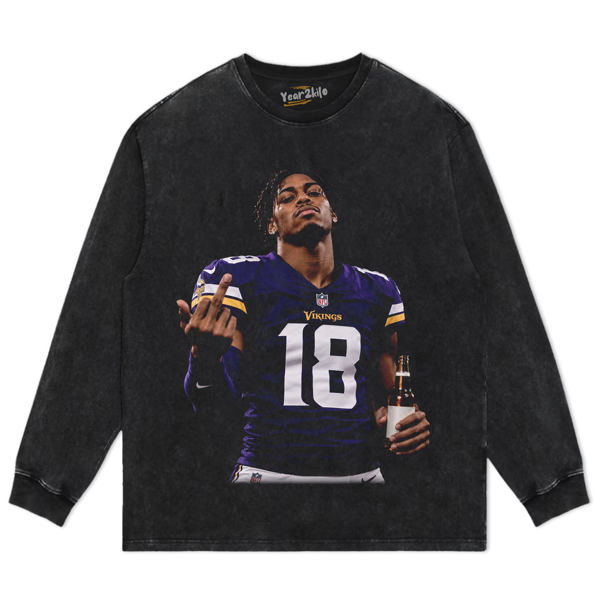 JUSTIN JEFFERSON - MIDDLE FINGER TANK TOP & TEE & LONG SLEEVE & LAYERED LS & HOODIE