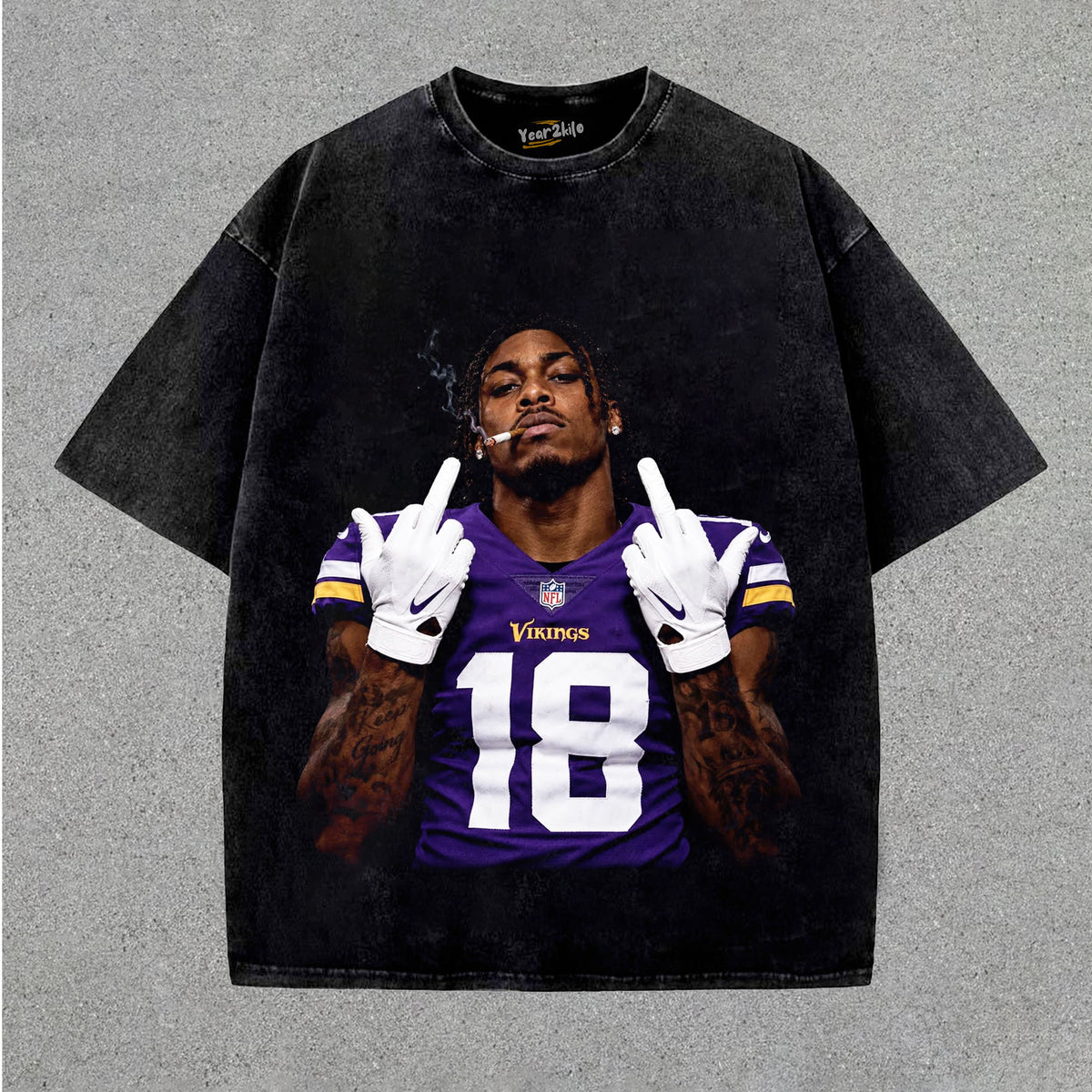 JUSTIN JEFFERSON - MIDDLE FINGER V2 TANK TOP & TEE & LONG SLEEVE & LAYERED LS & HOODIE
