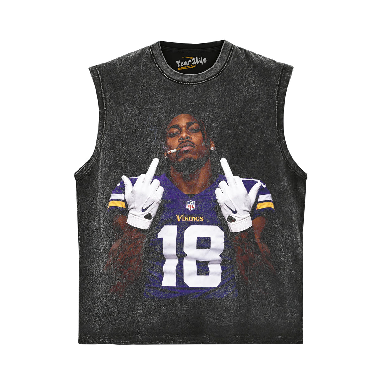 JUSTIN JEFFERSON - MIDDLE FINGER V2 TANK TOP & TEE & LONG SLEEVE & LAYERED LS & HOODIE