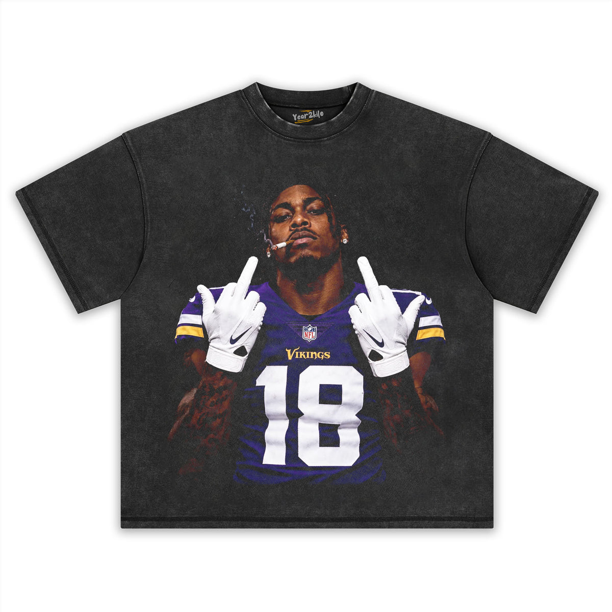 JUSTIN JEFFERSON - MIDDLE FINGER V2 TANK TOP & TEE & LONG SLEEVE & LAYERED LS & HOODIE