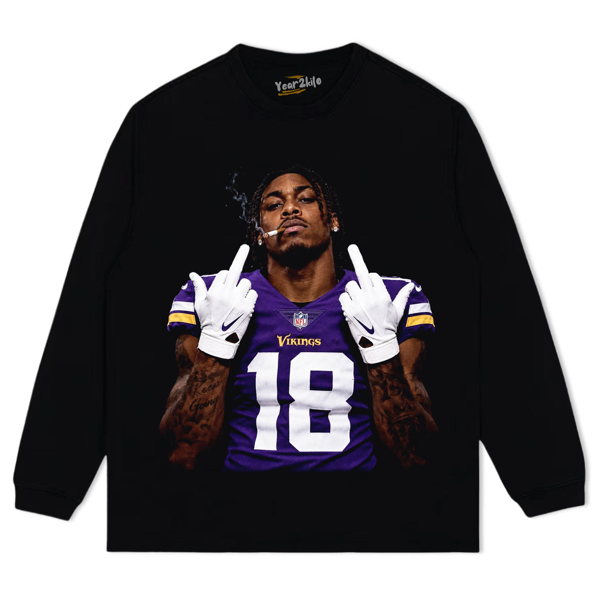 JUSTIN JEFFERSON - MIDDLE FINGER V2 TANK TOP & TEE & LONG SLEEVE & LAYERED LS & HOODIE