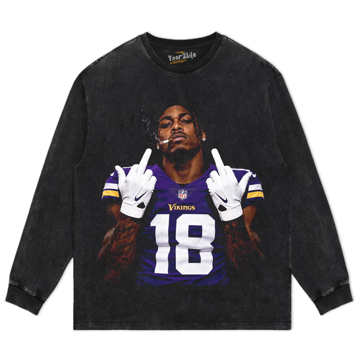 JUSTIN JEFFERSON - MIDDLE FINGER V2 TANK TOP & TEE & LONG SLEEVE & LAYERED LS & HOODIE