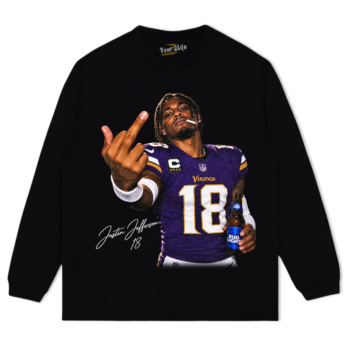JUSTIN JEFFERSON 18 TANK TOP & TEE & LONG SLEEVE & LAYERED LS & HOODIE