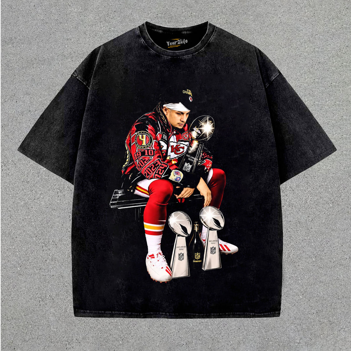 KANSAS CITY CHIEFS PATRICK MAHOMES 3-TIME CHAMPION TANK TOP & TEE & LONG SLEEVE & LAYERED LS & HOODIE