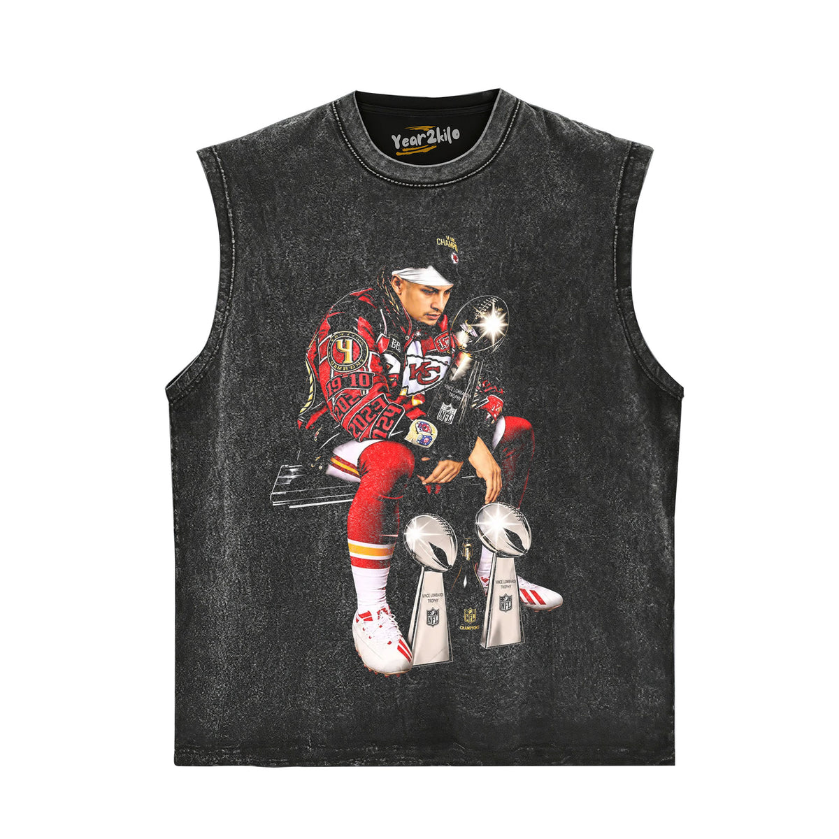 KANSAS CITY CHIEFS PATRICK MAHOMES 3-TIME CHAMPION TANK TOP & TEE & LONG SLEEVE & LAYERED LS & HOODIE