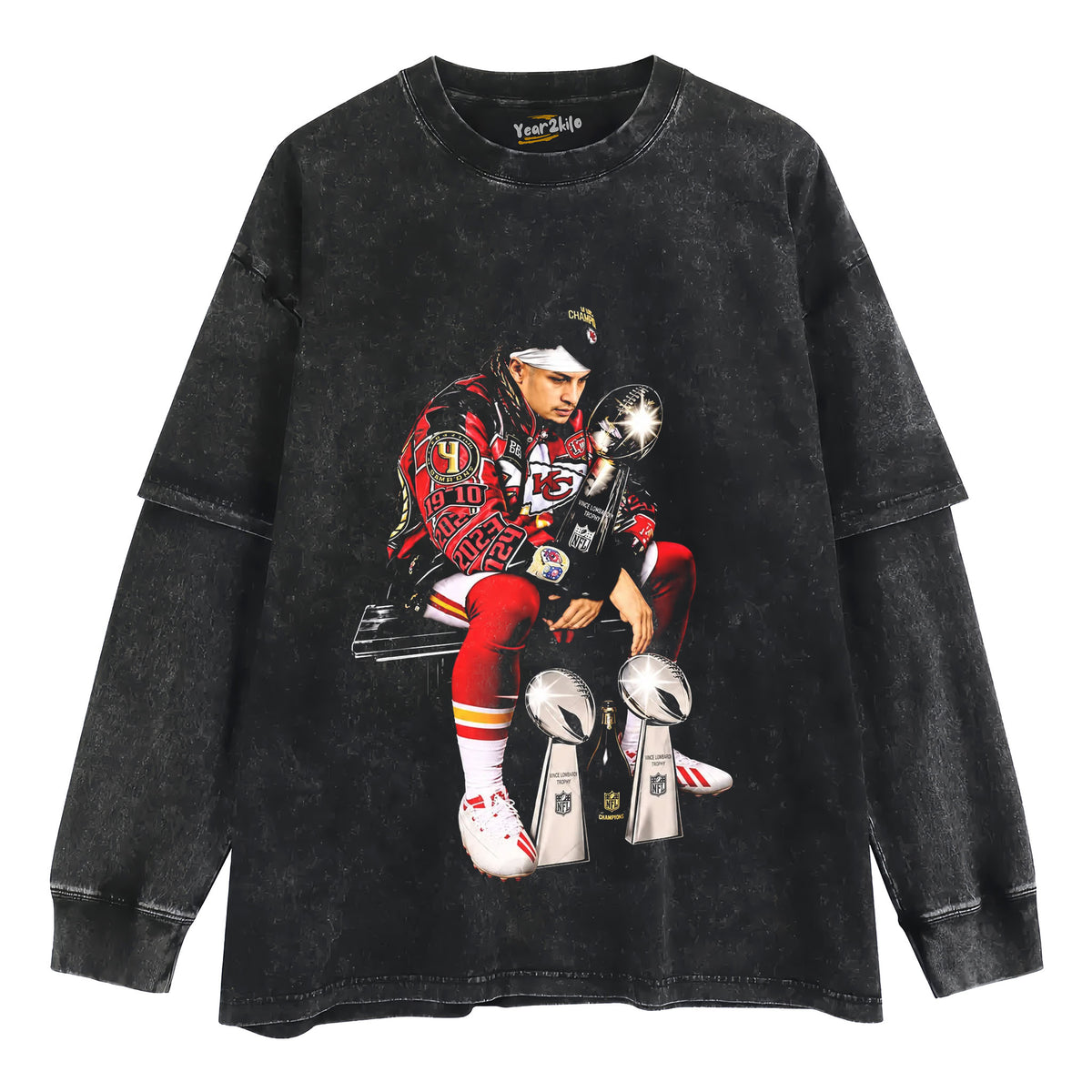 KANSAS CITY CHIEFS PATRICK MAHOMES 3-TIME CHAMPION TANK TOP & TEE & LONG SLEEVE & LAYERED LS & HOODIE