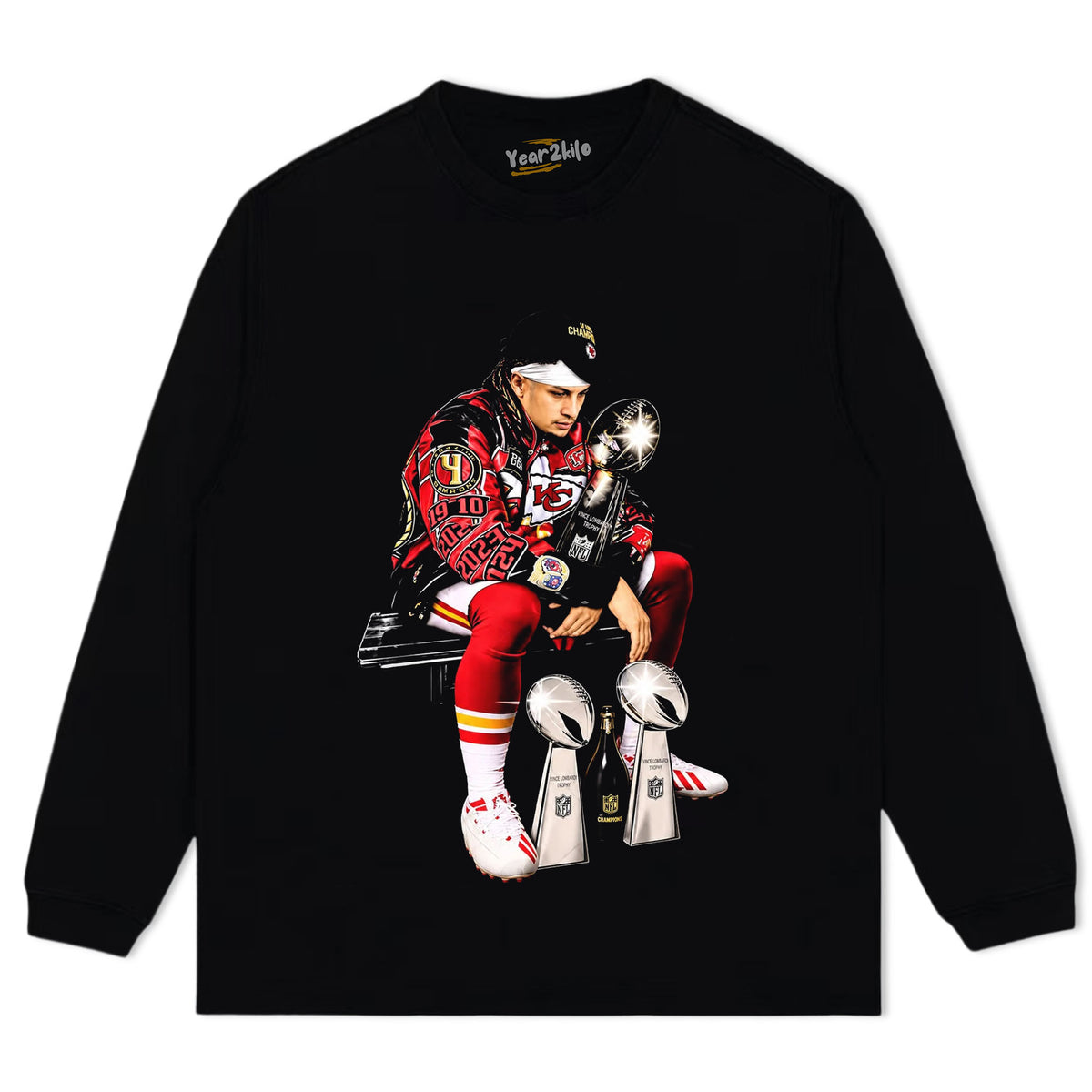 KANSAS CITY CHIEFS PATRICK MAHOMES 3-TIME CHAMPION TANK TOP & TEE & LONG SLEEVE & LAYERED LS & HOODIE