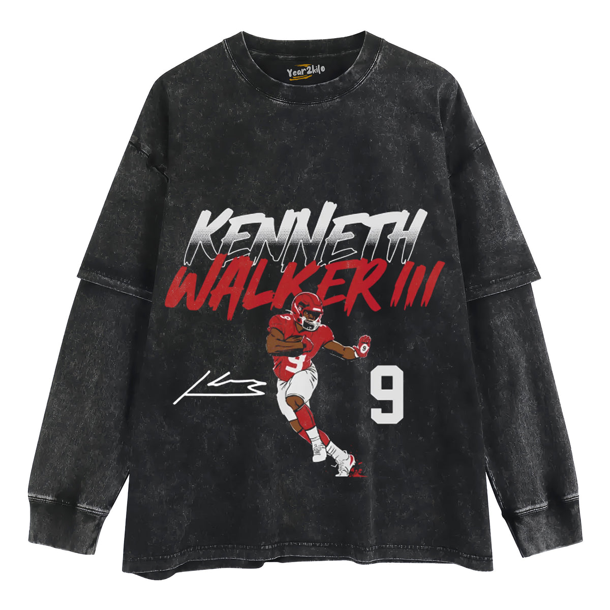 KENNETH WALKER III NAME NUMBER POSE V2 TANK TOP & TEE & LONG SLEEVE & LAYERED LS & HOODIE