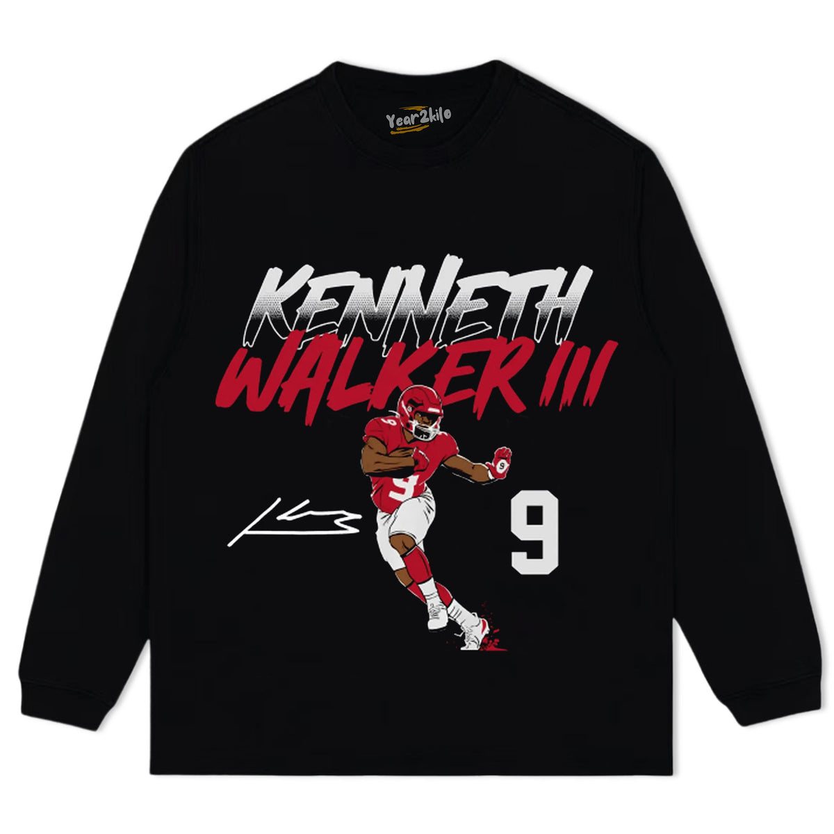 KENNETH WALKER III NAME NUMBER POSE V2 TANK TOP & TEE & LONG SLEEVE & LAYERED LS & HOODIE