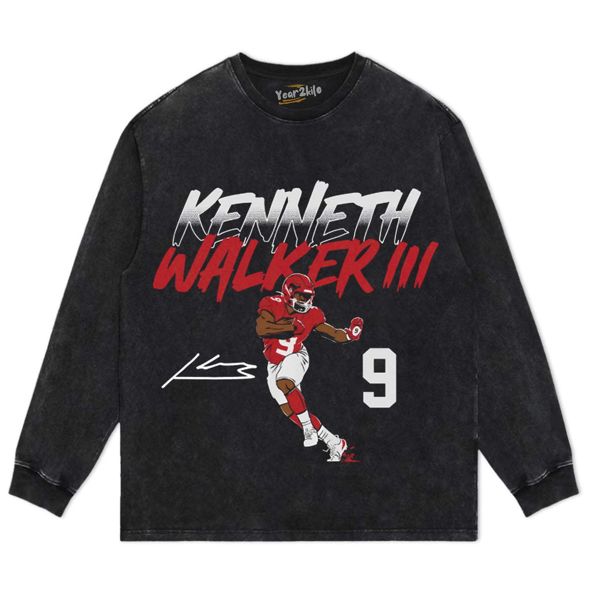 KENNETH WALKER III NAME NUMBER POSE V2 TANK TOP & TEE & LONG SLEEVE & LAYERED LS & HOODIE