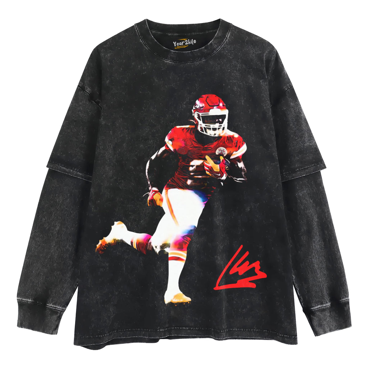 KENNETH WALKER III RUN CHIEFS FOOTBALL 2026 VINTAGE SIGNATURE TANK TOP & TEE & LONG SLEEVE & LAYERED LS & HOODIE