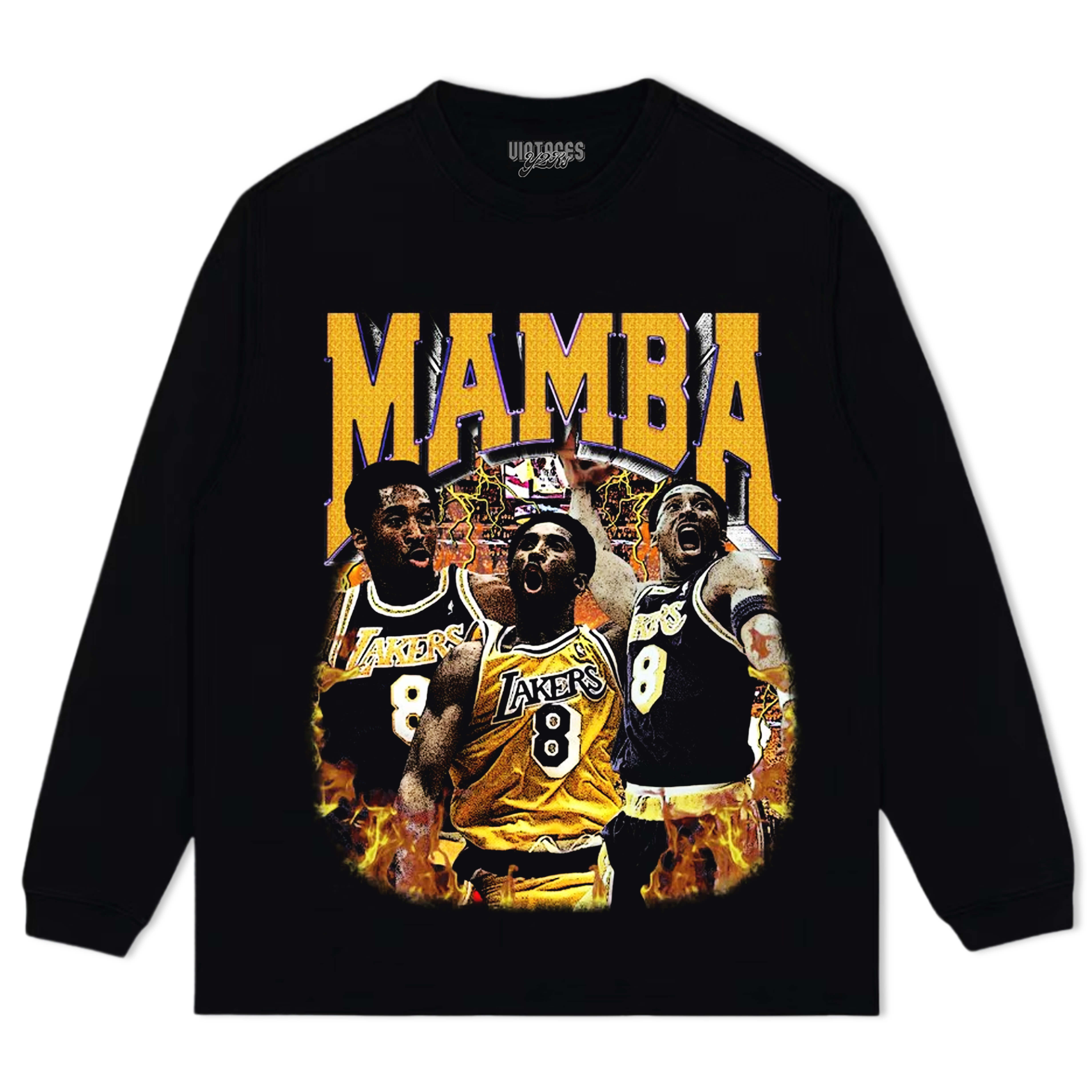 KOBE BRYANT MAMBA LOS ANGELS LAKERS VINTAGE TEE & LS & HOODIE