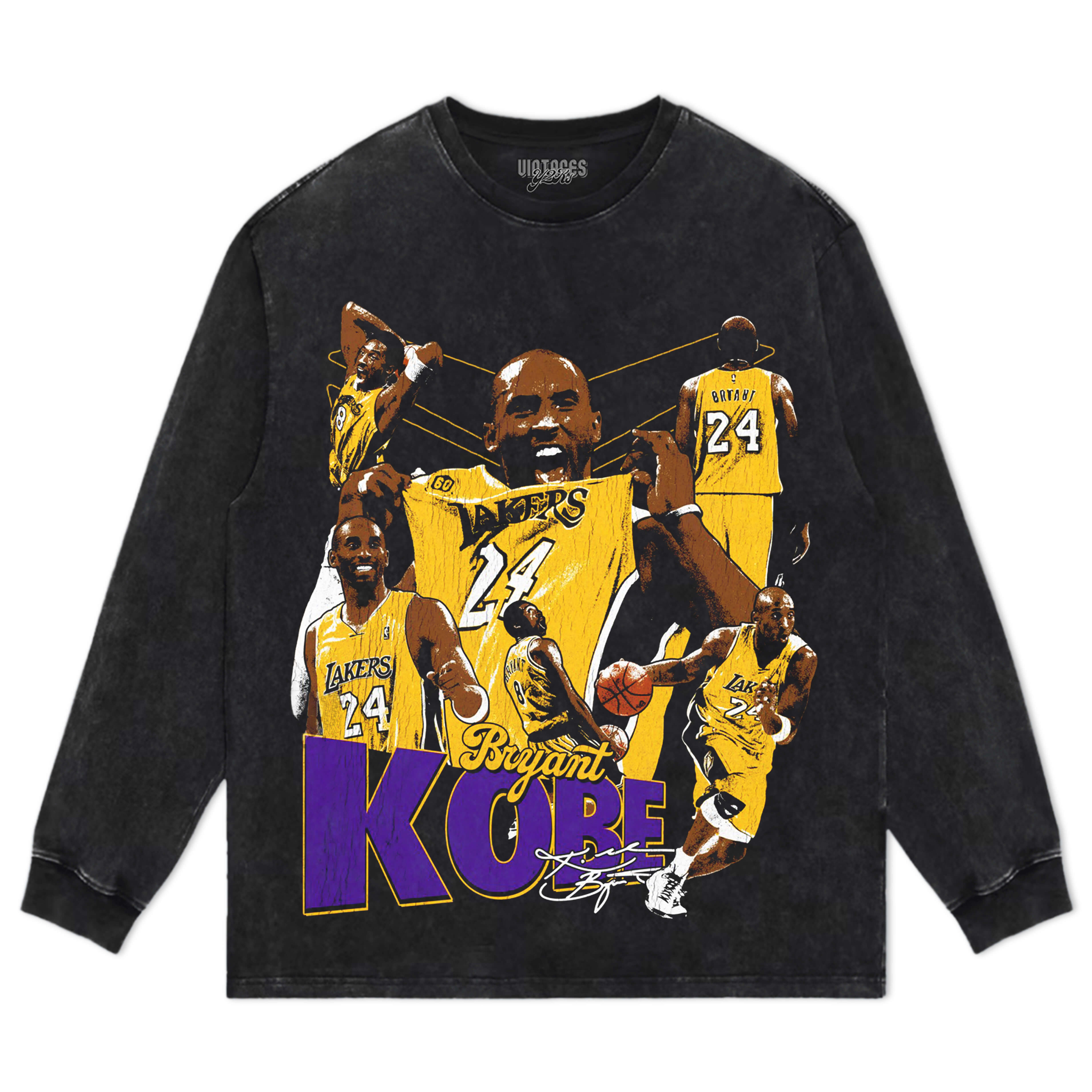 KOBE BRYANT MAMBA LOS ANGELS LAKERS VINTAGE V2 TEE & LS & HOODIE
