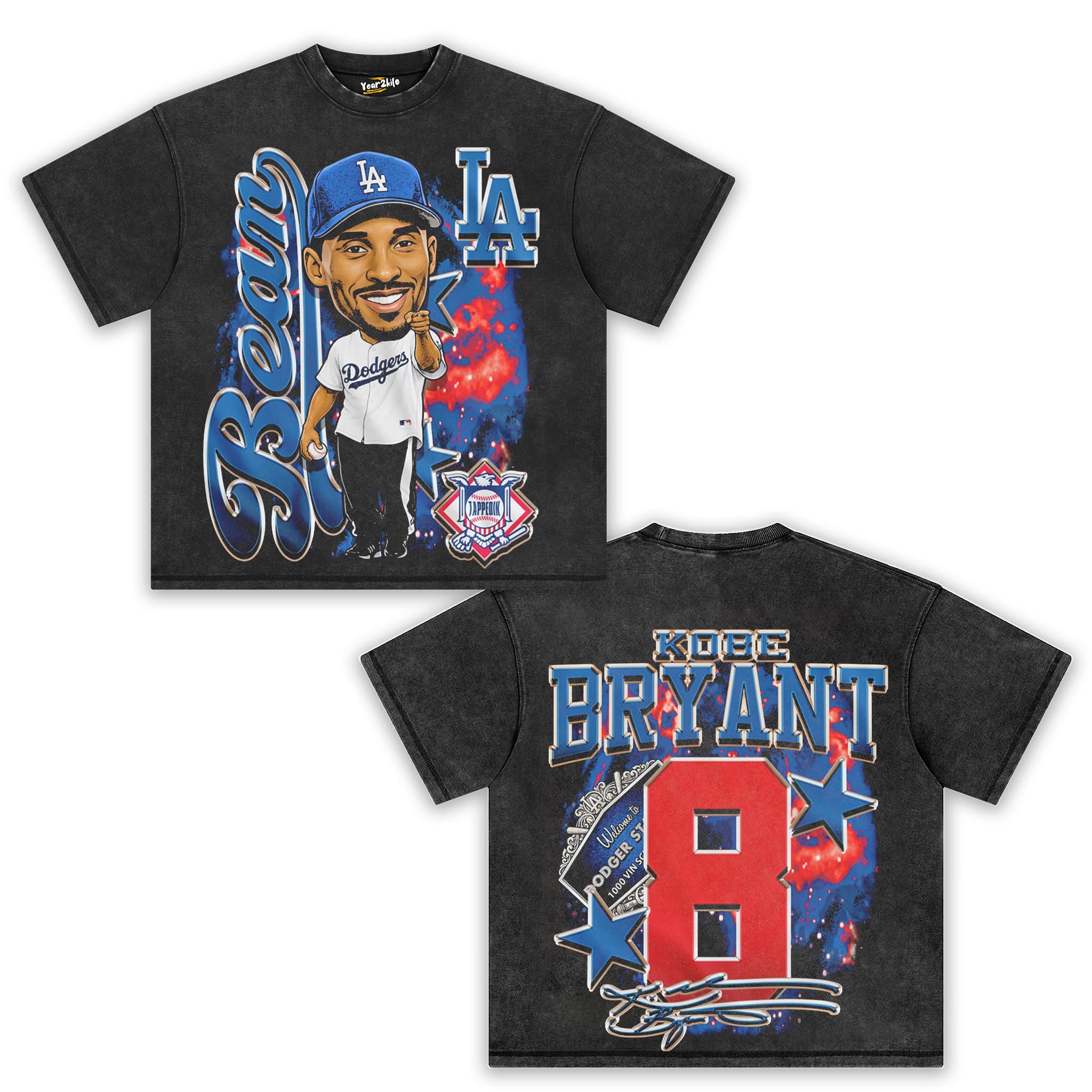 KOBE DODGERS BIG HEAD V1 TANK TOP & TEE & LONG SLEEVE & LAYERED LS & HOODIE