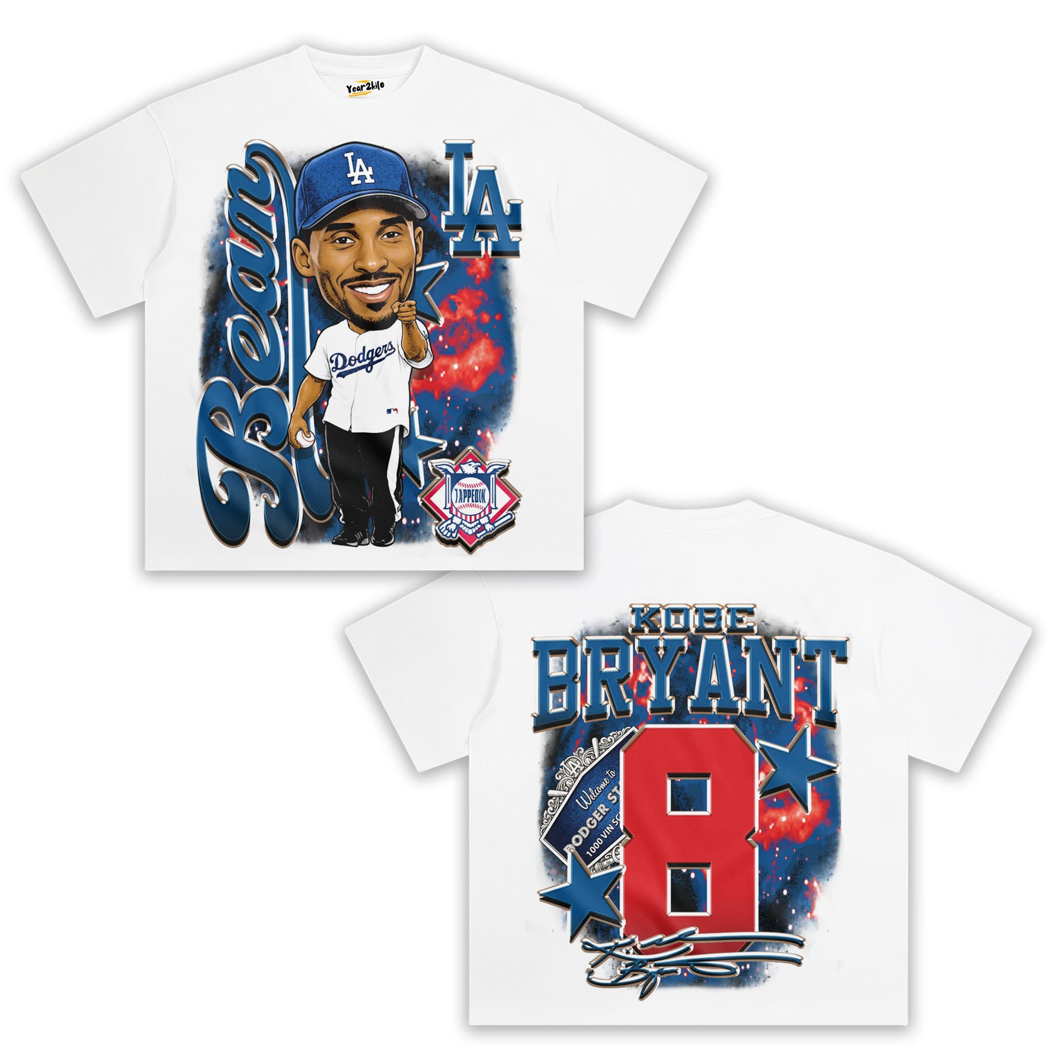 KOBE DODGERS BIG HEAD V1 TANK TOP & TEE & LONG SLEEVE & LAYERED LS & HOODIE