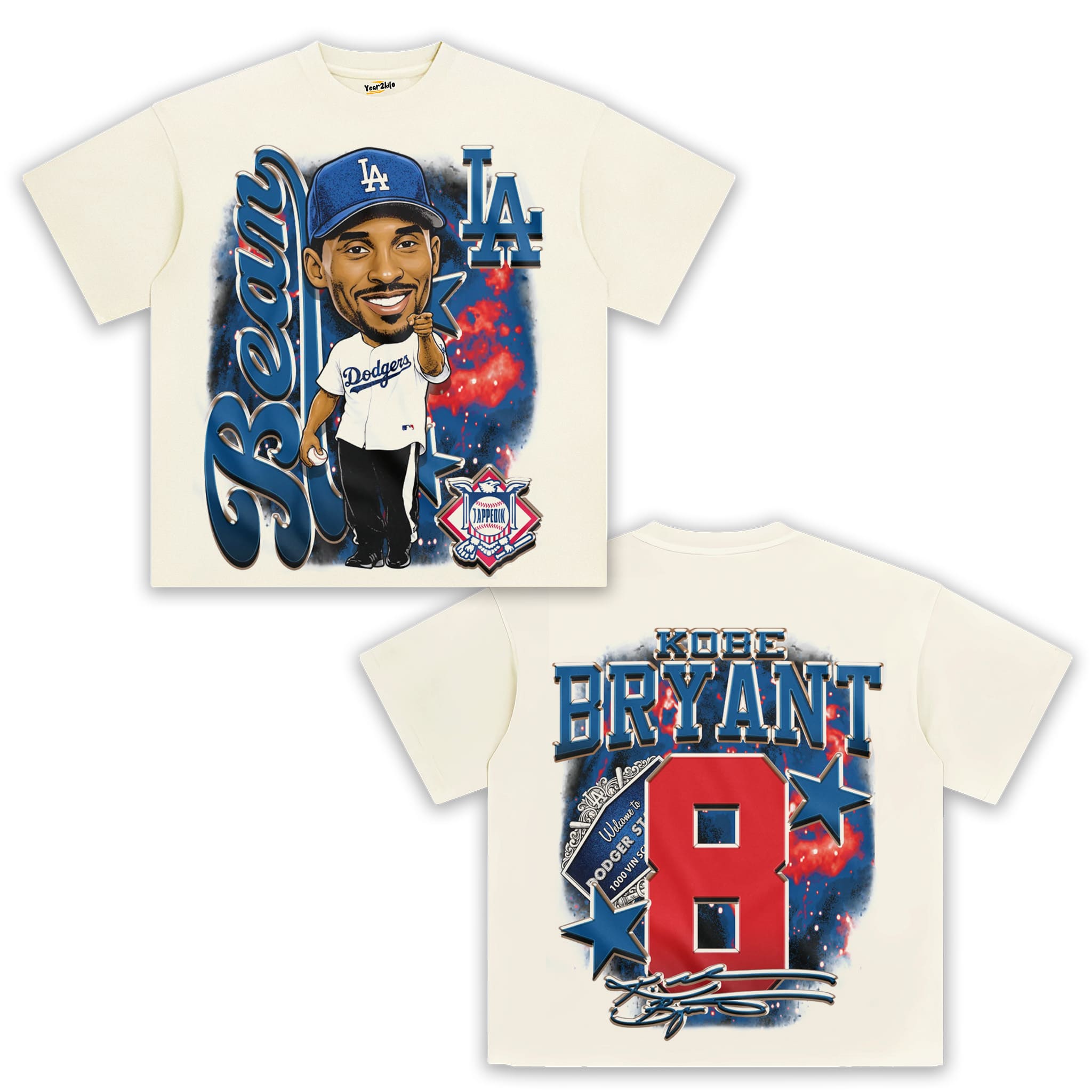 KOBE DODGERS BIG HEAD V1 TANK TOP & TEE & LONG SLEEVE & LAYERED LS & HOODIE