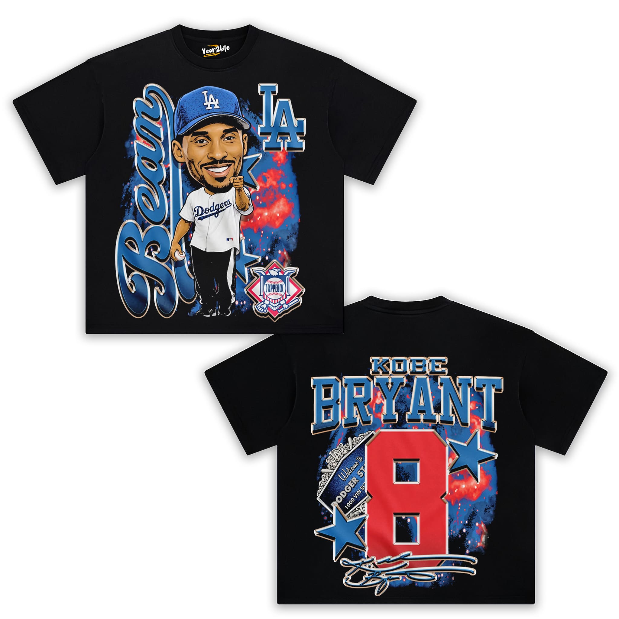 KOBE DODGERS BIG HEAD V1 TANK TOP & TEE & LONG SLEEVE & LAYERED LS & HOODIE