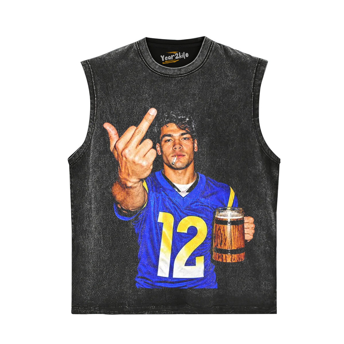 LOS ANGELES RAMS PUKA NACUA DRINKING & MIDDLE FINGER TANK TOP & TEE & LONG SLEEVE & LAYERED LS & HOODIE