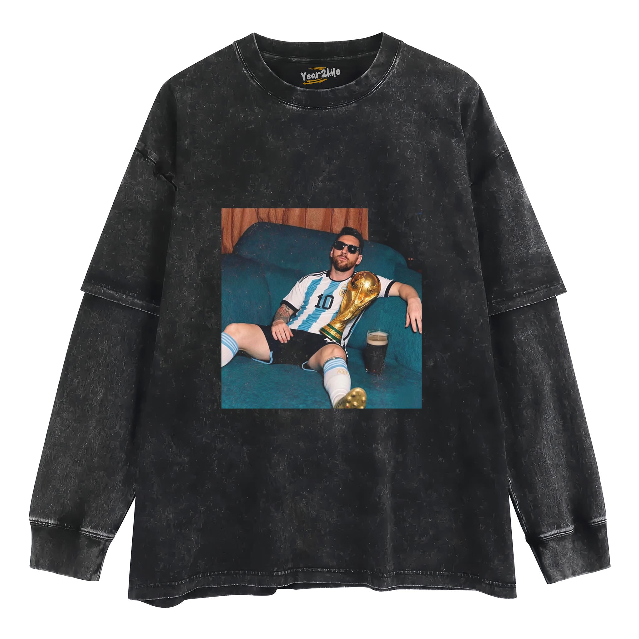 LOUNGING MESSI ARGENTINA FUNNY VINTAGE TANK TOP & TEE & LONG SLEEVE & LAYERED LS & HOODIE