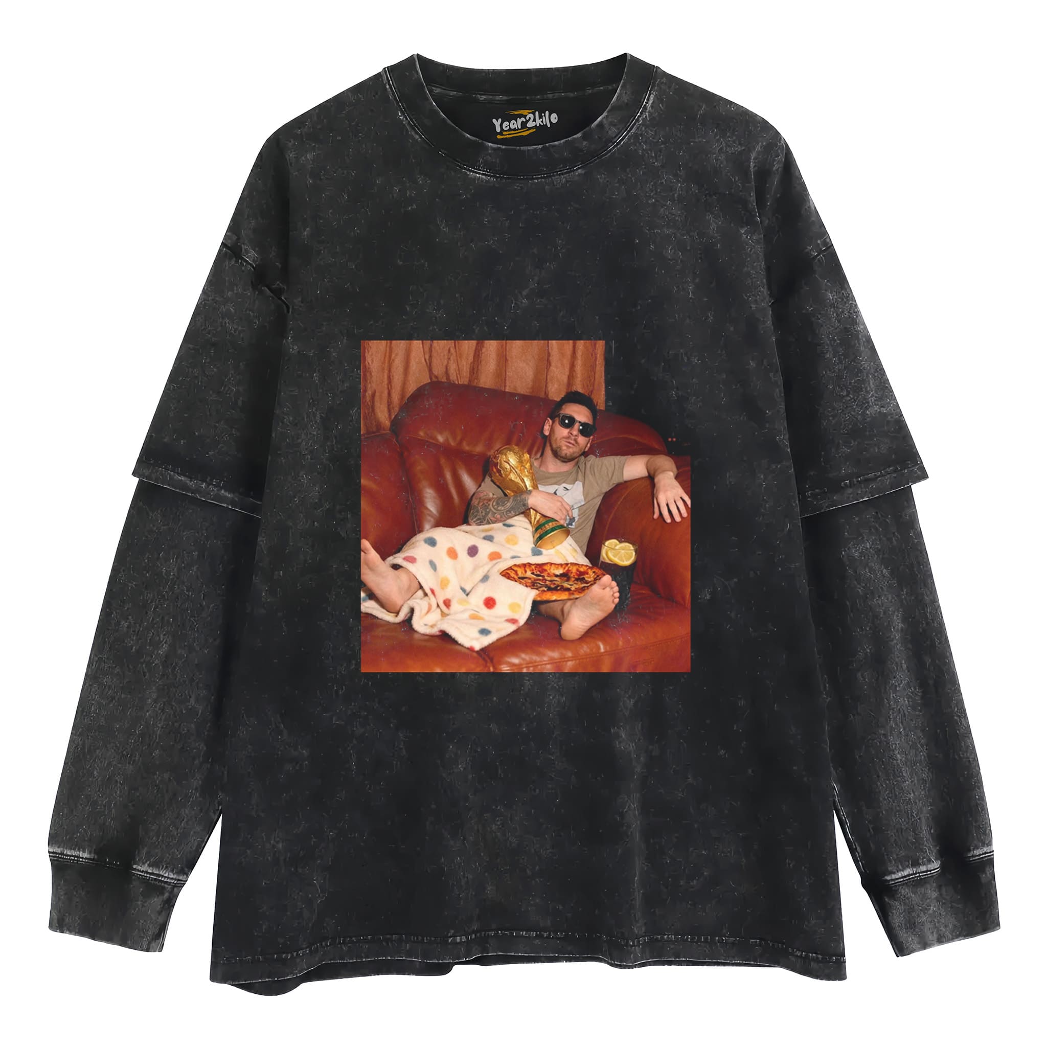 LOUNGING MESSI ARGENTINA FUNNY VINTAGE V2 TANK TOP & TEE & LONG SLEEVE & LAYERED LS & HOODIE