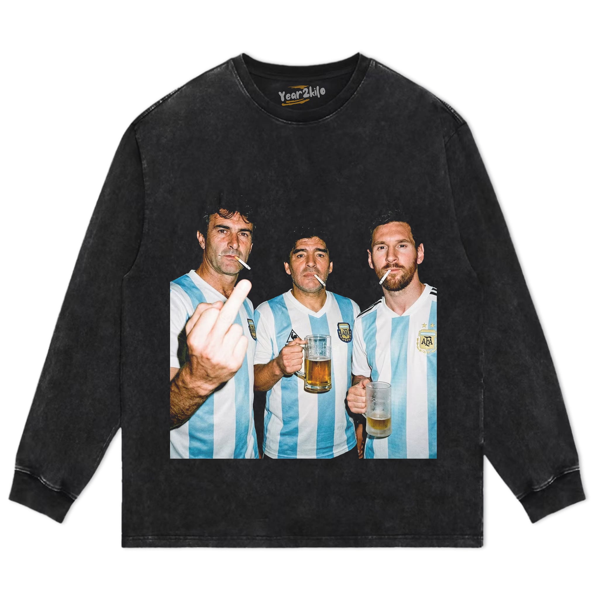 MARIO KEMPES & DIEGO MARADONA & LIONEL MESSI ARGENTINA LEGENDS TANK TOP & TEE & LONG SLEEVE & LAYERED LS & HOODIE
