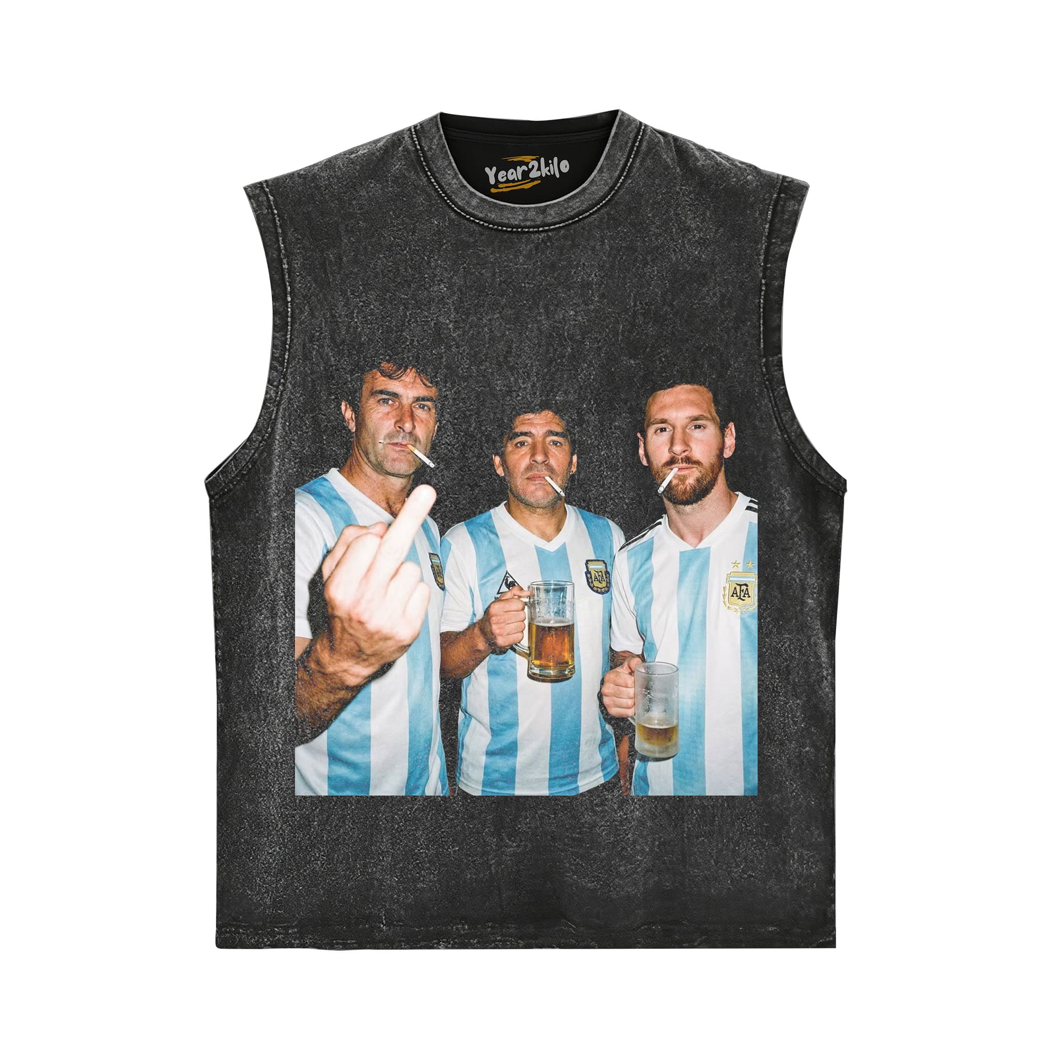 MARIO KEMPES & DIEGO MARADONA & LIONEL MESSI ARGENTINA LEGENDS TANK TOP & TEE & LONG SLEEVE & LAYERED LS & HOODIE