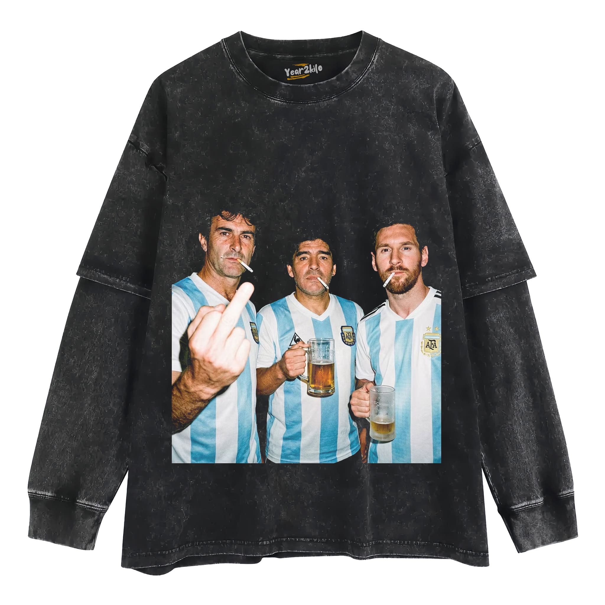 MARIO KEMPES & DIEGO MARADONA & LIONEL MESSI ARGENTINA LEGENDS TANK TOP & TEE & LONG SLEEVE & LAYERED LS & HOODIE