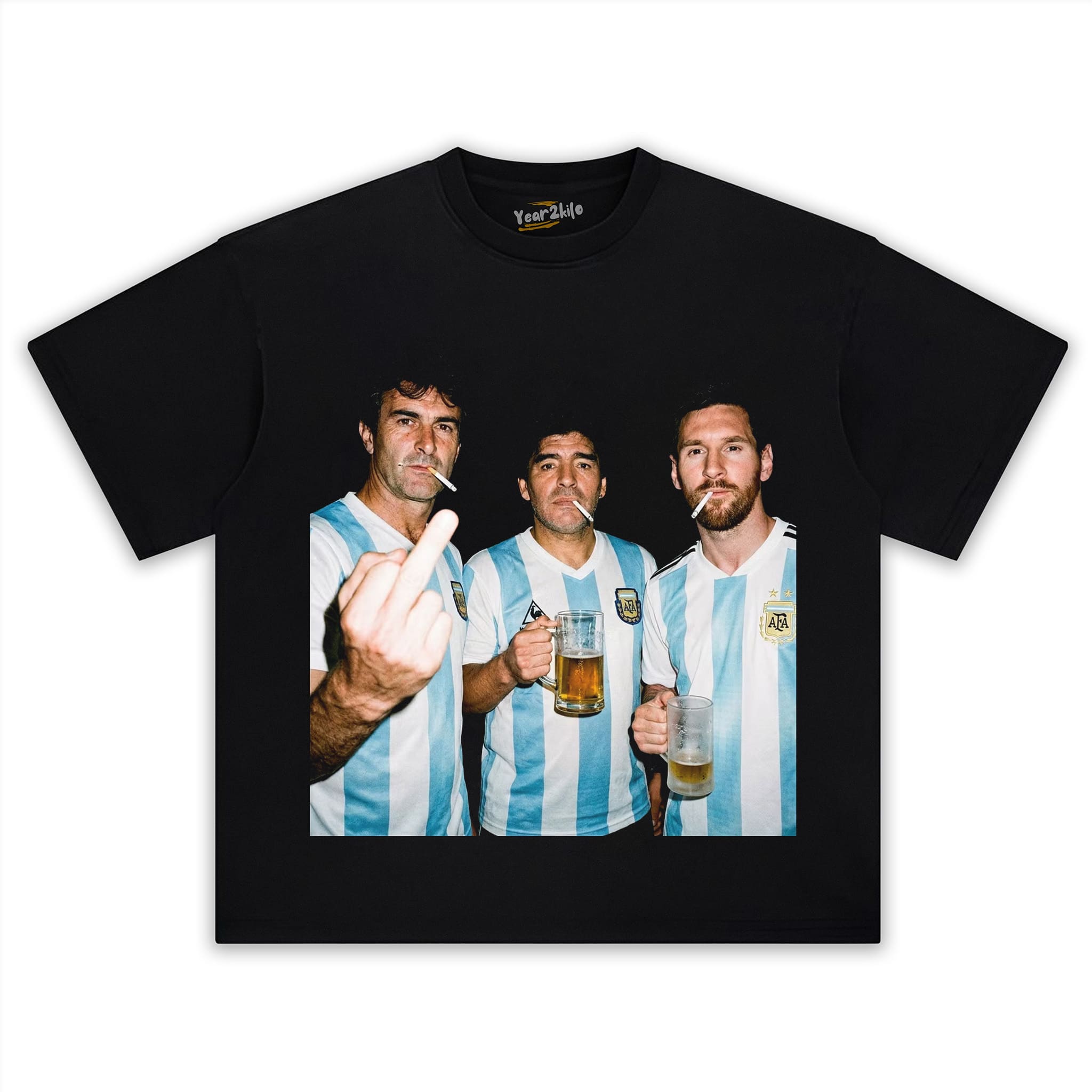 MARIO KEMPES & DIEGO MARADONA & LIONEL MESSI ARGENTINA LEGENDS TANK TOP & TEE & LONG SLEEVE & LAYERED LS & HOODIE