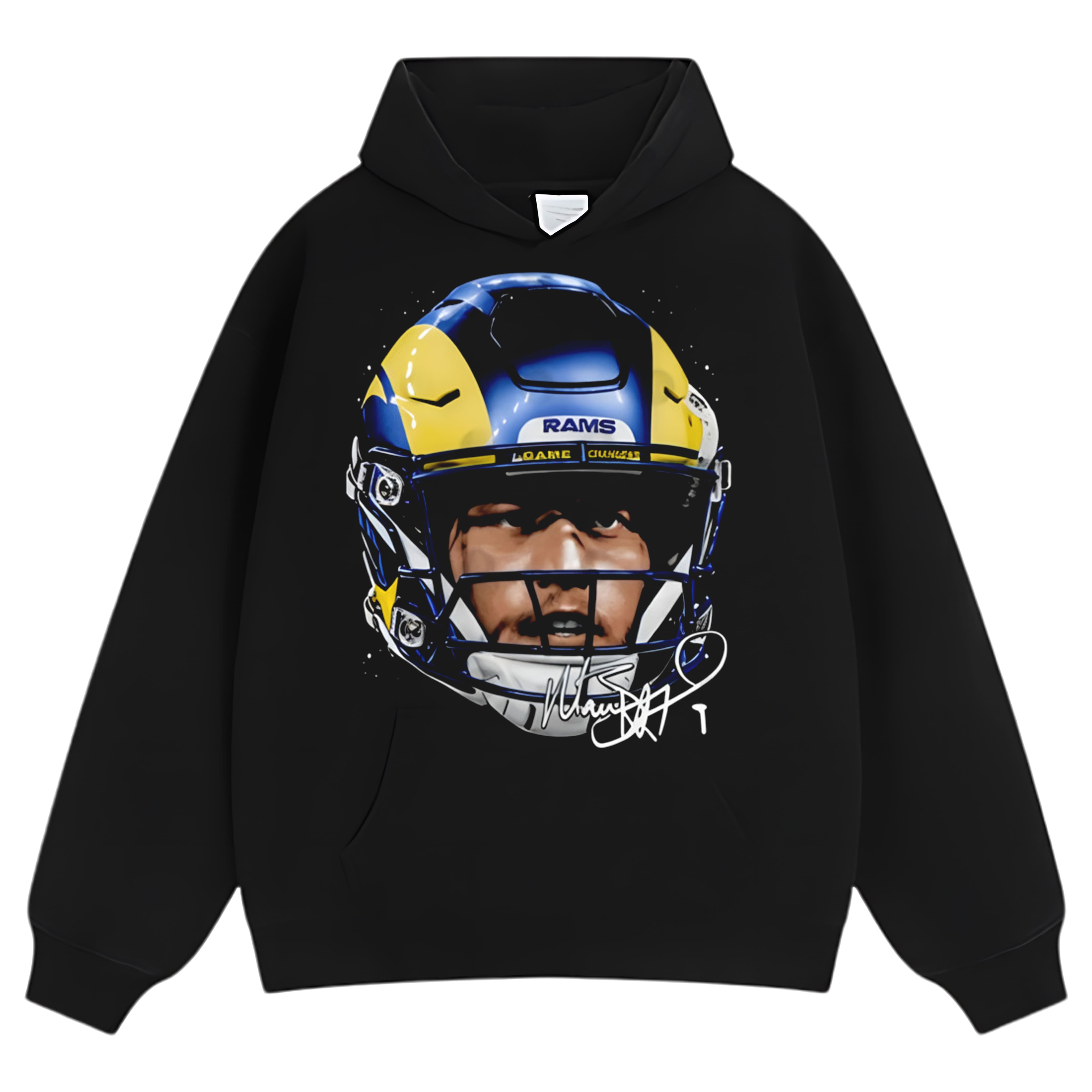 MATTHEW STAFFORD LOS ANGELES R HELMET TEE & LS & HOODIE
