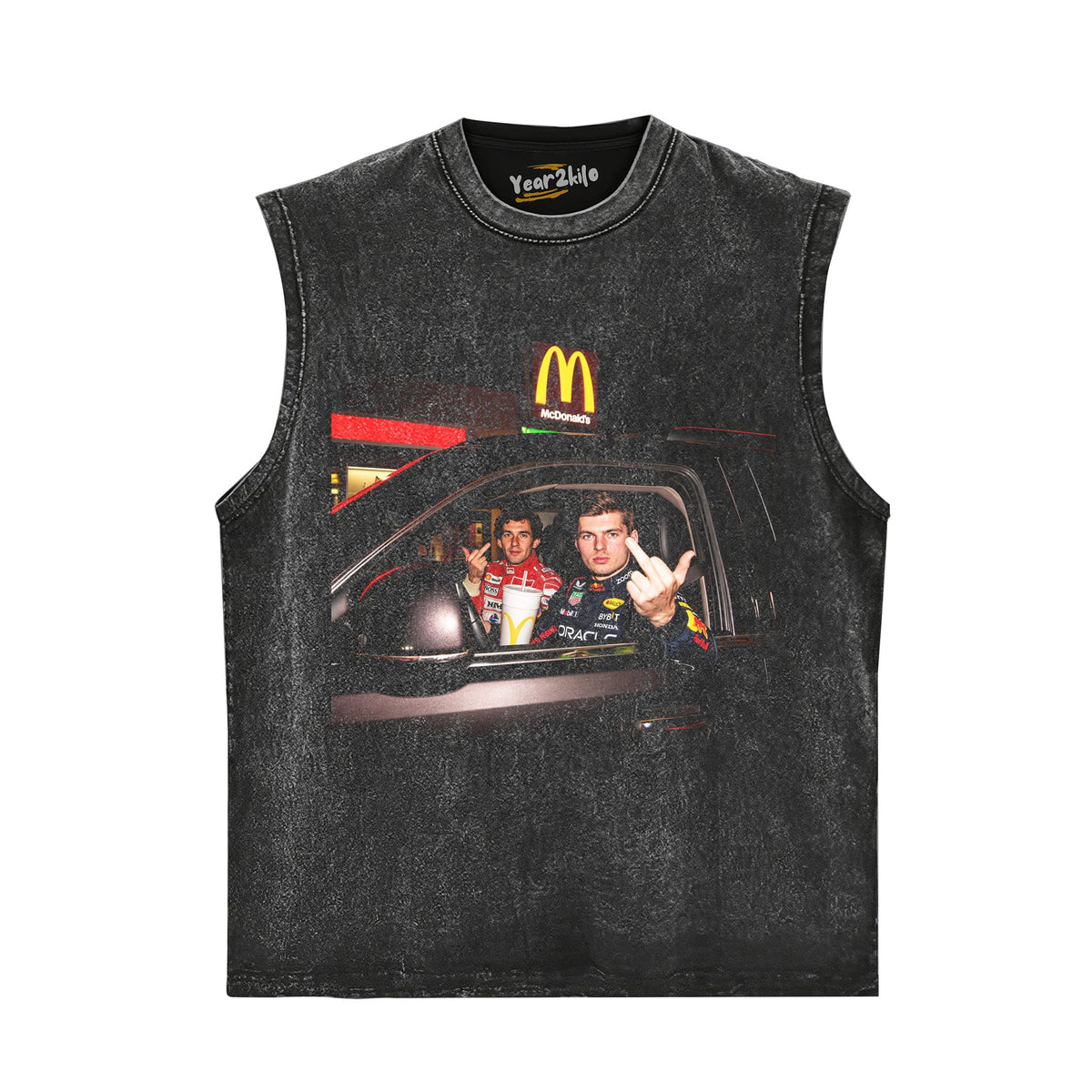 MAX VERSTAPPEN AYRTON SENNA MIDDLE FINGER MEME TANK TOP & TEE & LONG SLEEVE & LAYERED LS & HOODIE