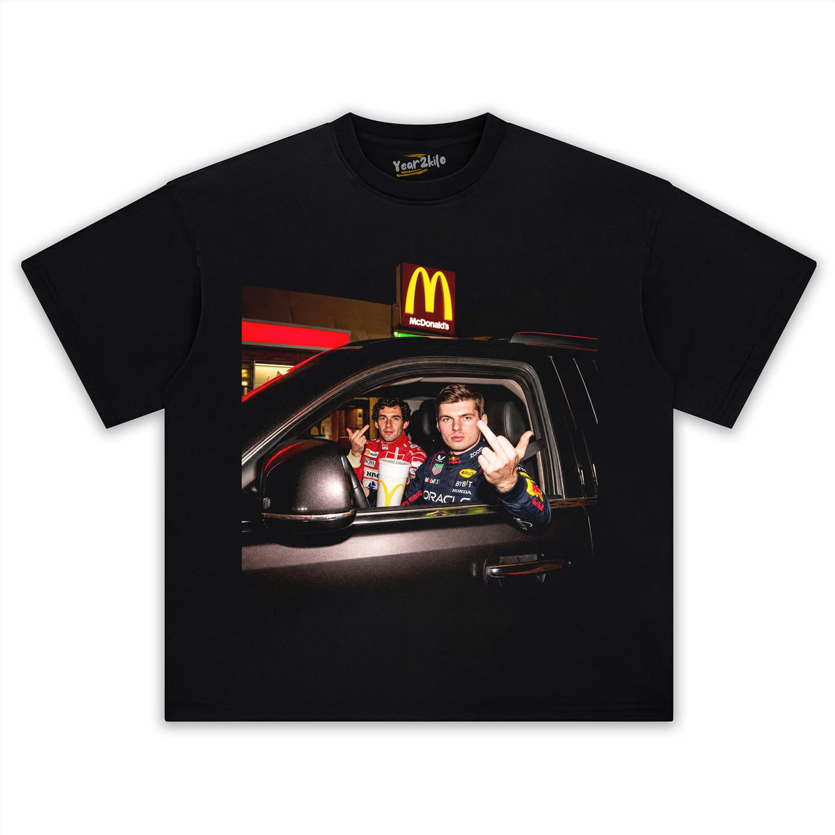 MAX VERSTAPPEN AYRTON SENNA MIDDLE FINGER MEME TANK TOP & TEE & LONG SLEEVE & LAYERED LS & HOODIE