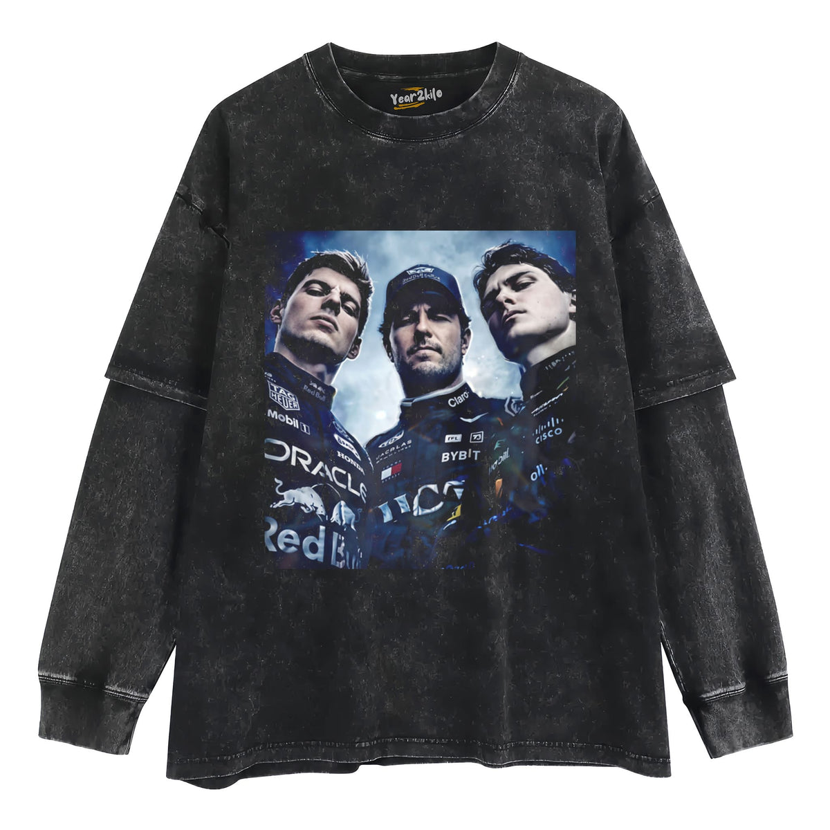 MAX VERSTAPPEN SERGIO PEREZ AND OSCAR PIASTRI FORMULA ONE RACING TANK TOP & TEE & LONG SLEEVE & LAYERED LS & HOODIE