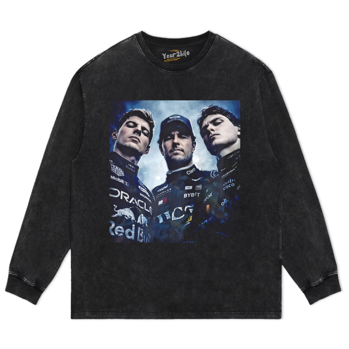 MAX VERSTAPPEN SERGIO PEREZ AND OSCAR PIASTRI FORMULA ONE RACING TANK TOP & TEE & LONG SLEEVE & LAYERED LS & HOODIE